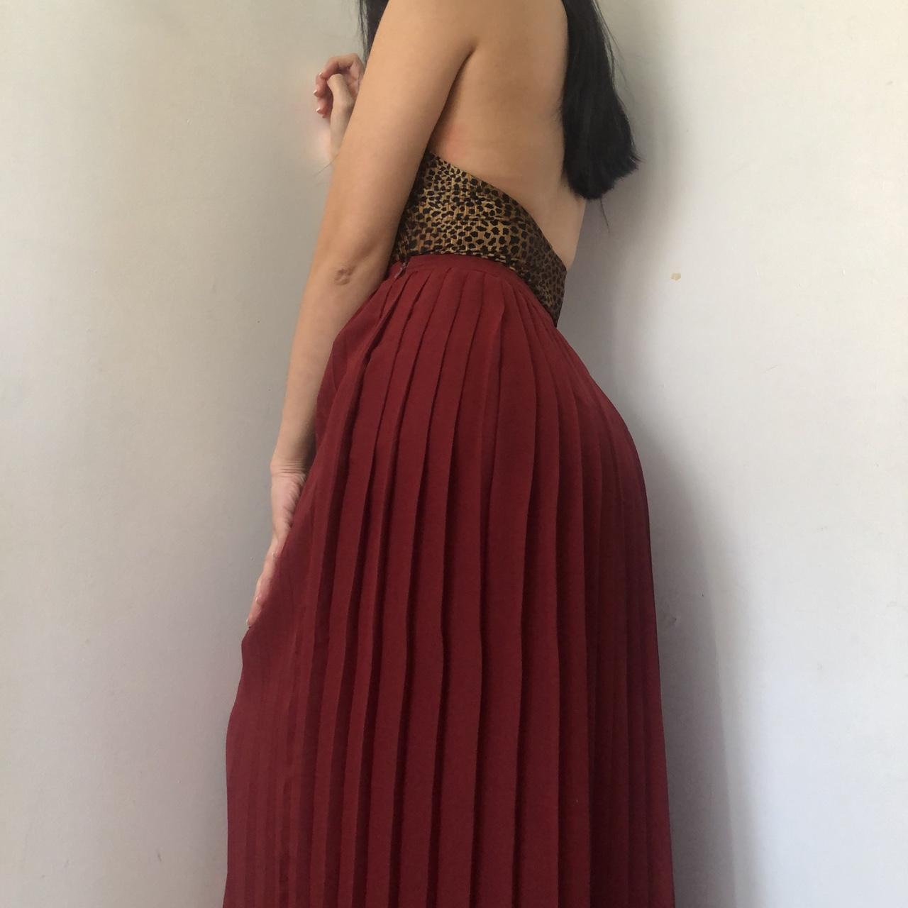 🌹Burgundy Pleated Maxi Skirt🌹 This gorgeous burgundy... - Depop