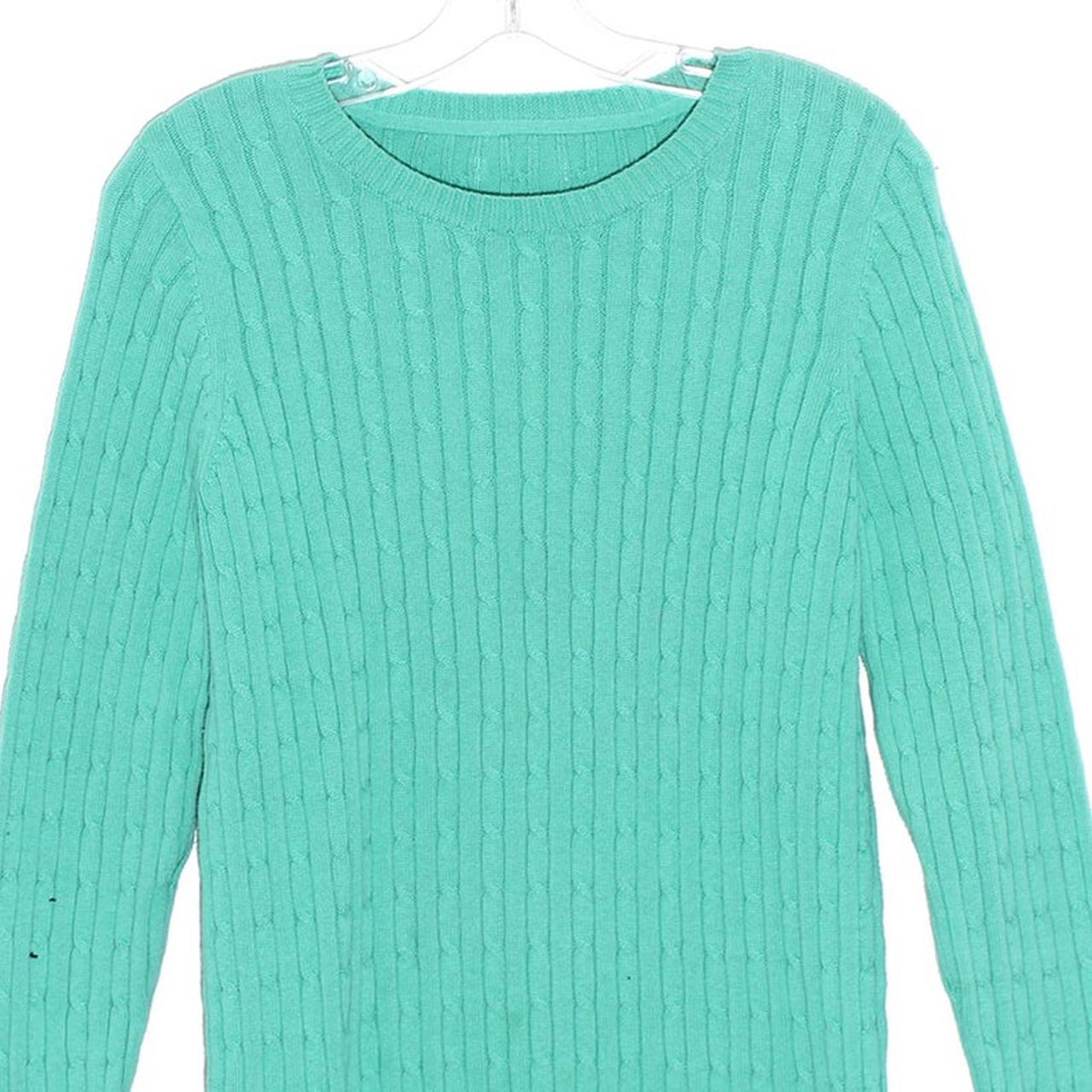 cable knit sweater SEAFOAM GREEN vintage sweater... - Depop