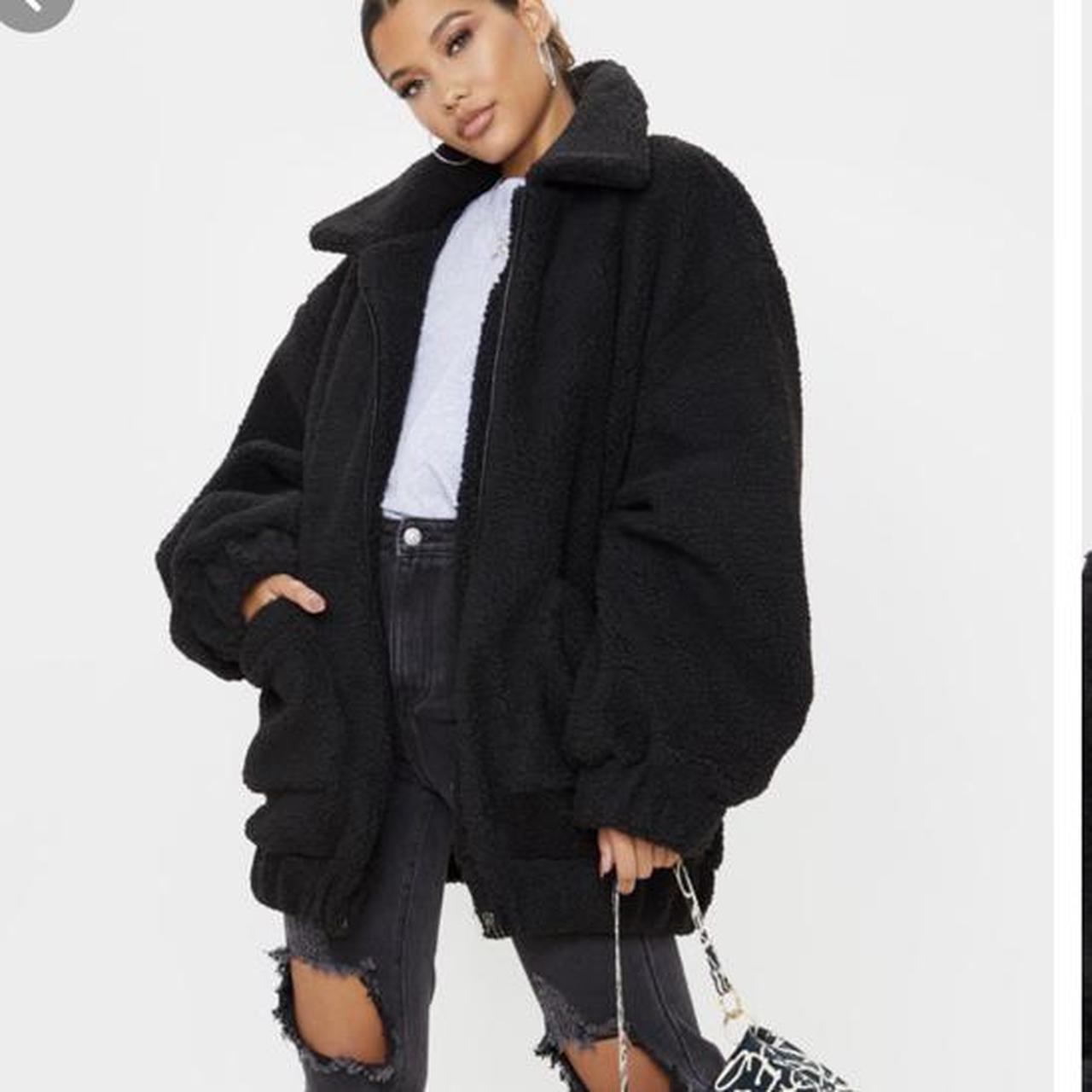 PLT Black Borg coat Depop