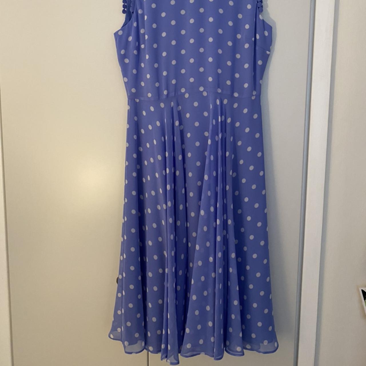 hobbs blue spotty dress