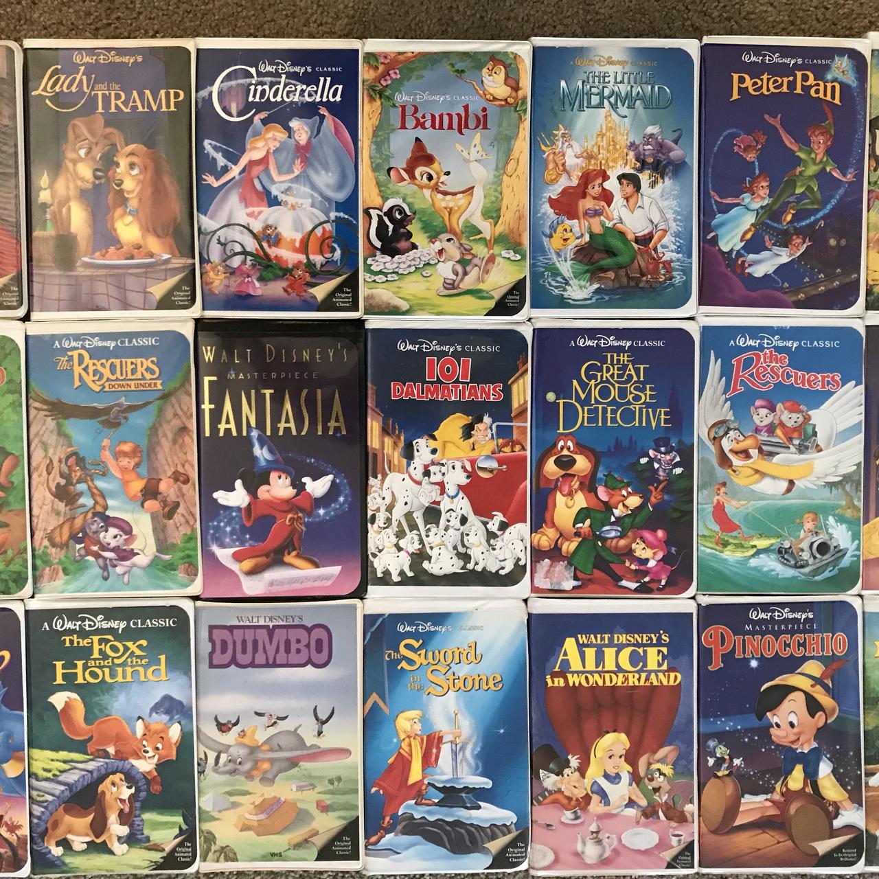 The 20 original animated VHS Tapes Disney Black... - Depop