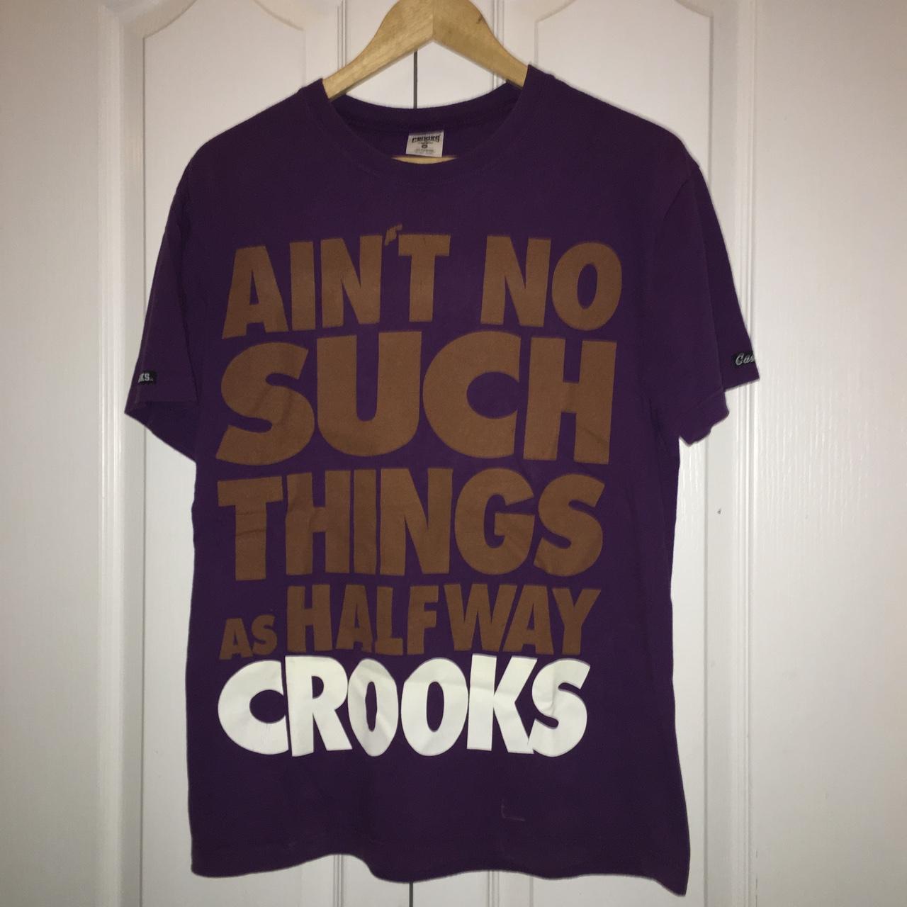 Crooks & Castles Men's Purple and Gold T-shirt