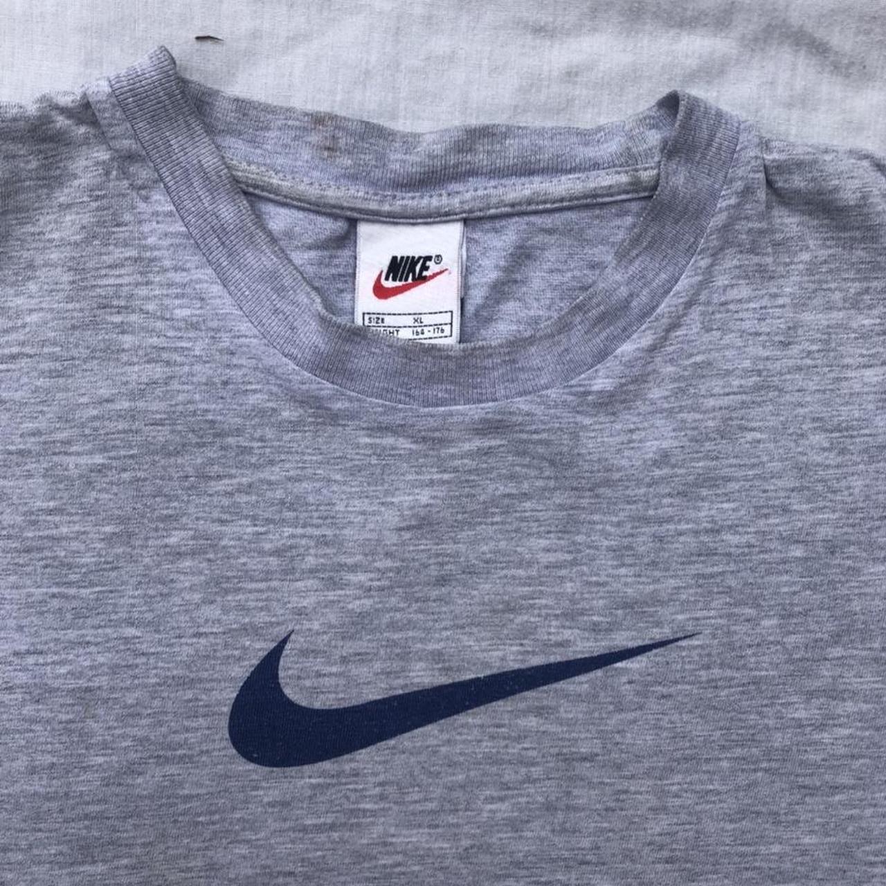 Nike 90s Centre Swoosh T-Shirt ️ 📐Size: S, 53cm pit... - Depop