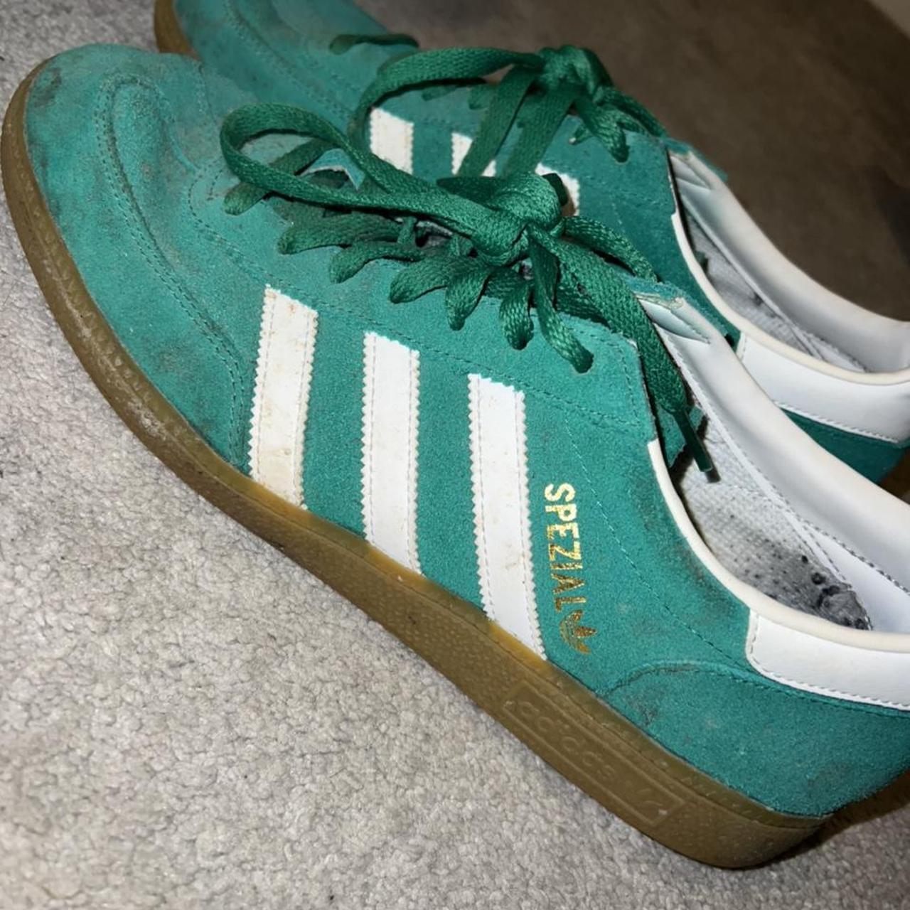 Green and white Spezials slight markings in the... - Depop
