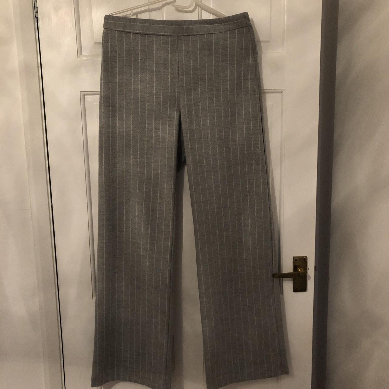 River island grey wide leg trousers with side... - Depop