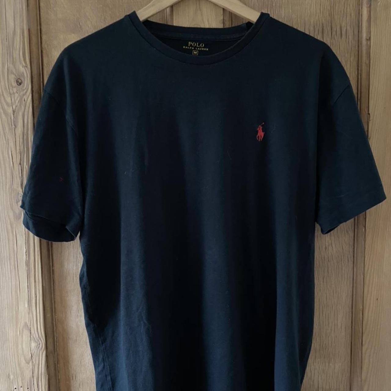 Black and Red Polo Ralph Lauren T Shirt size medium... - Depop