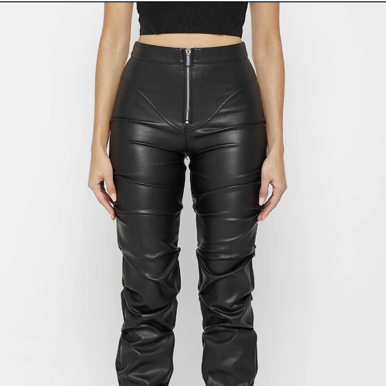 Ruched leather outlet pants