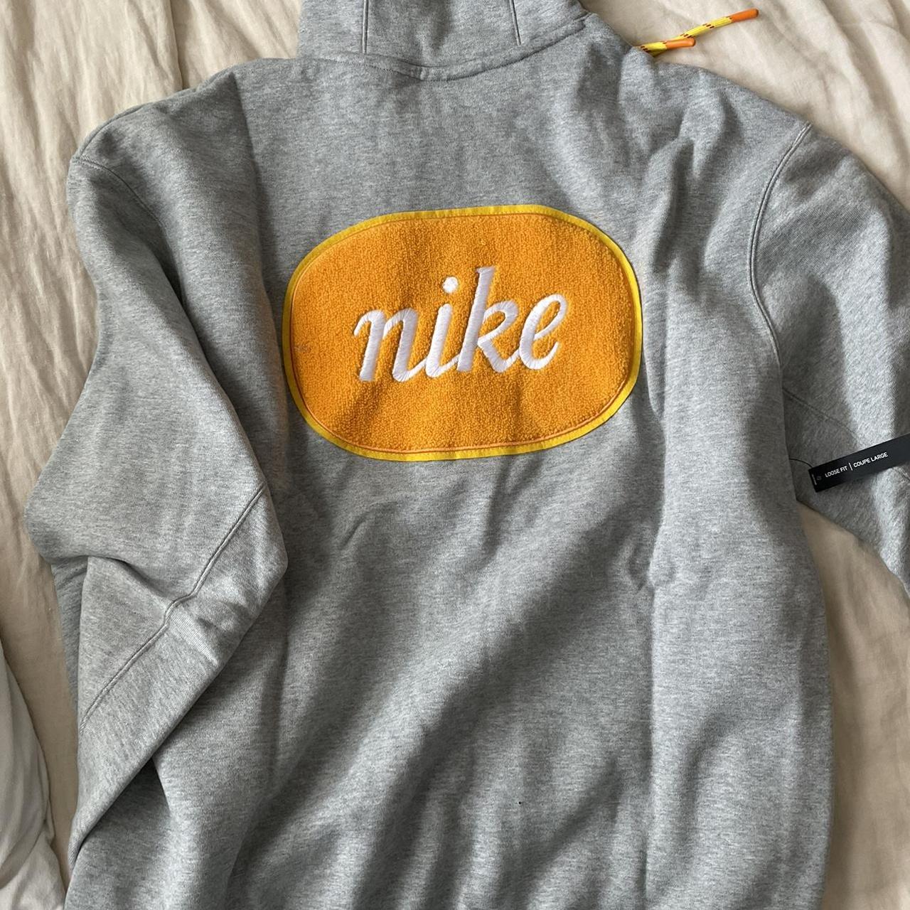 Gray Nike Hoodie Sweatshirt with patchwork and