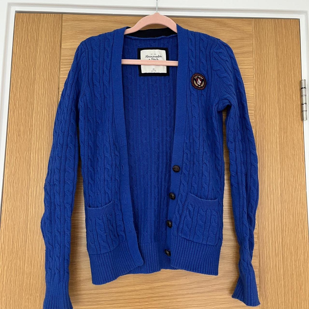 Abercrombie Fitch Women S Blue Cardigan Depop