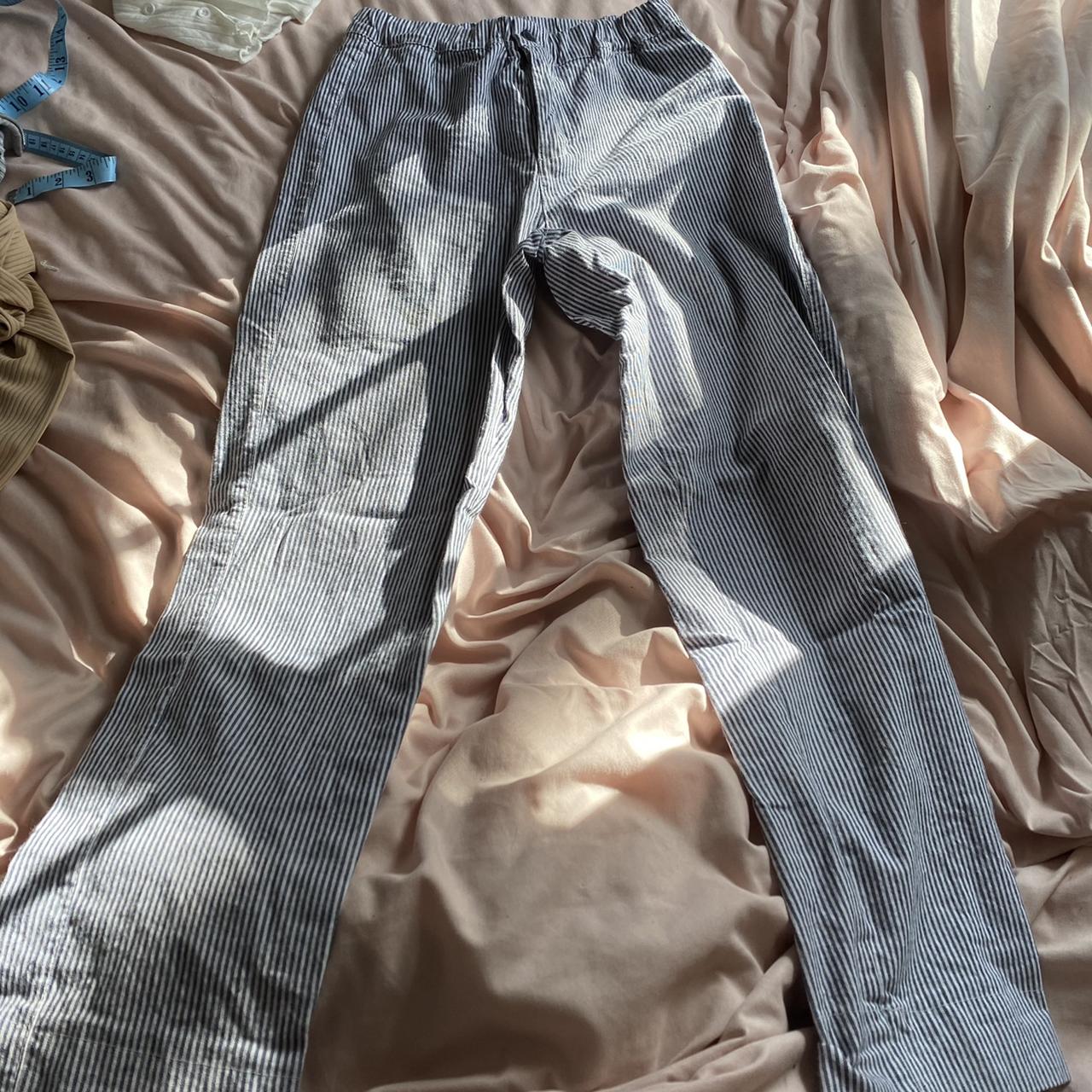 blue striped brandy melville tilden pants perfect - Depop