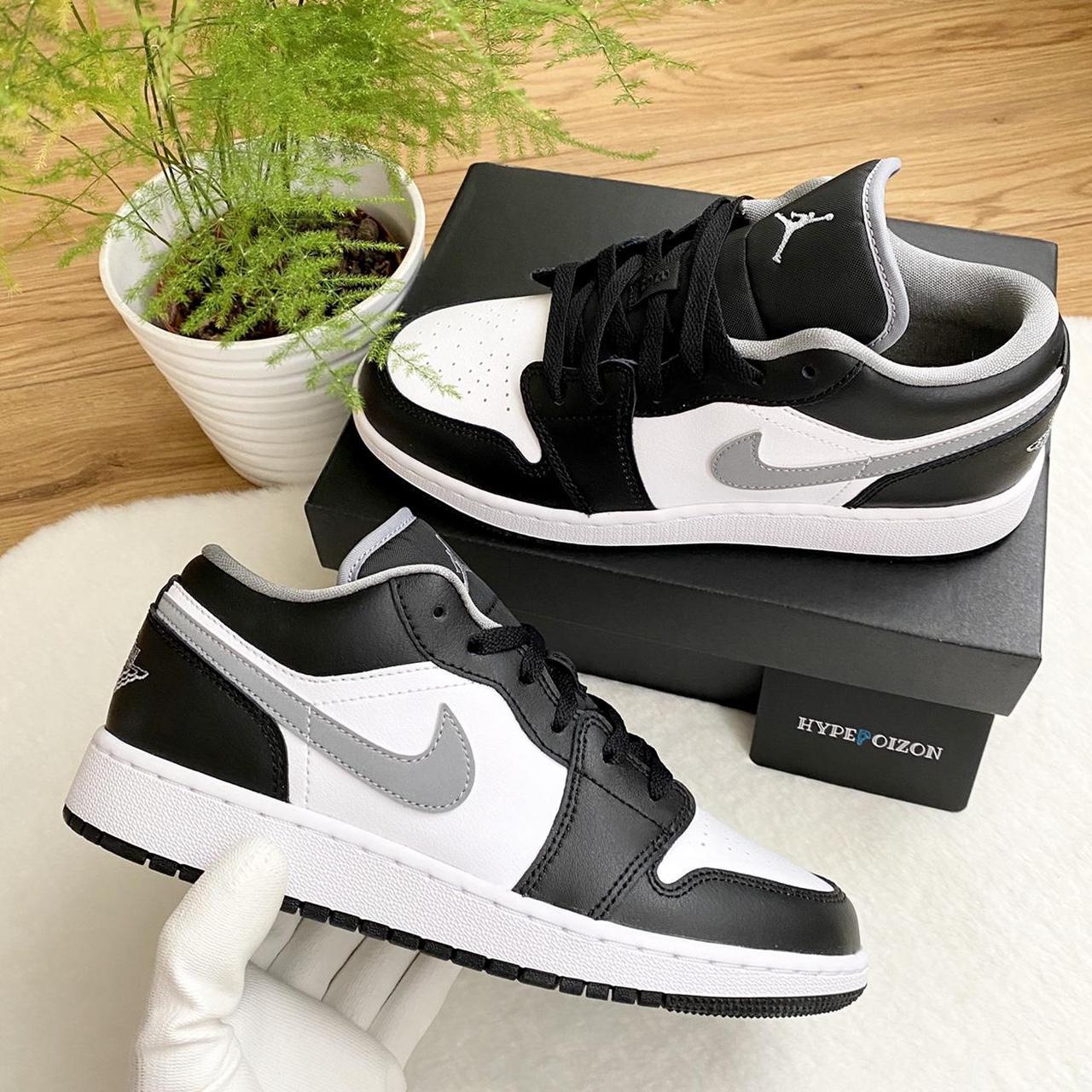 Nike Air Jordan 1 Low Black White Grey... - Depop