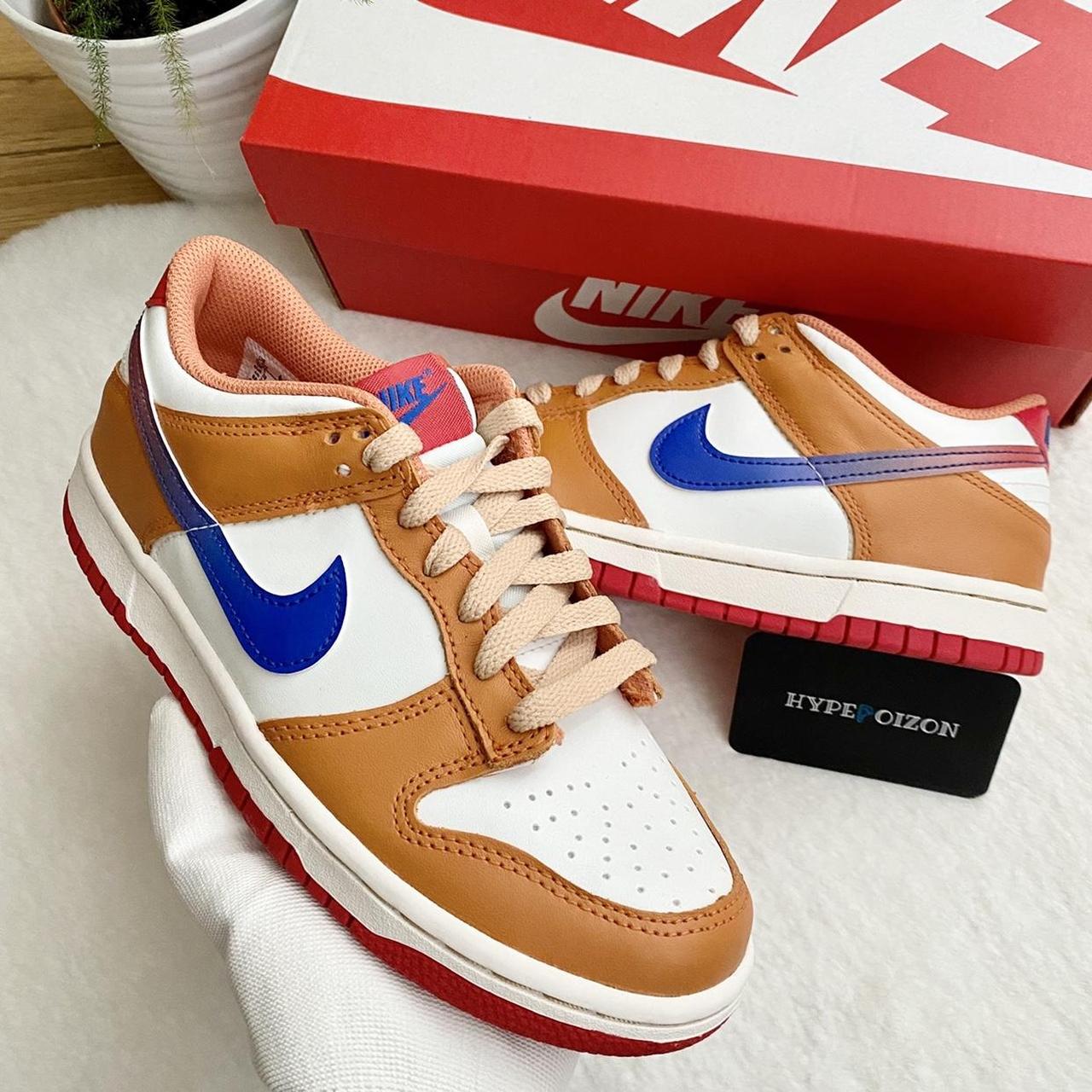 Nike Women's Orange and Blue Trainers | Depop