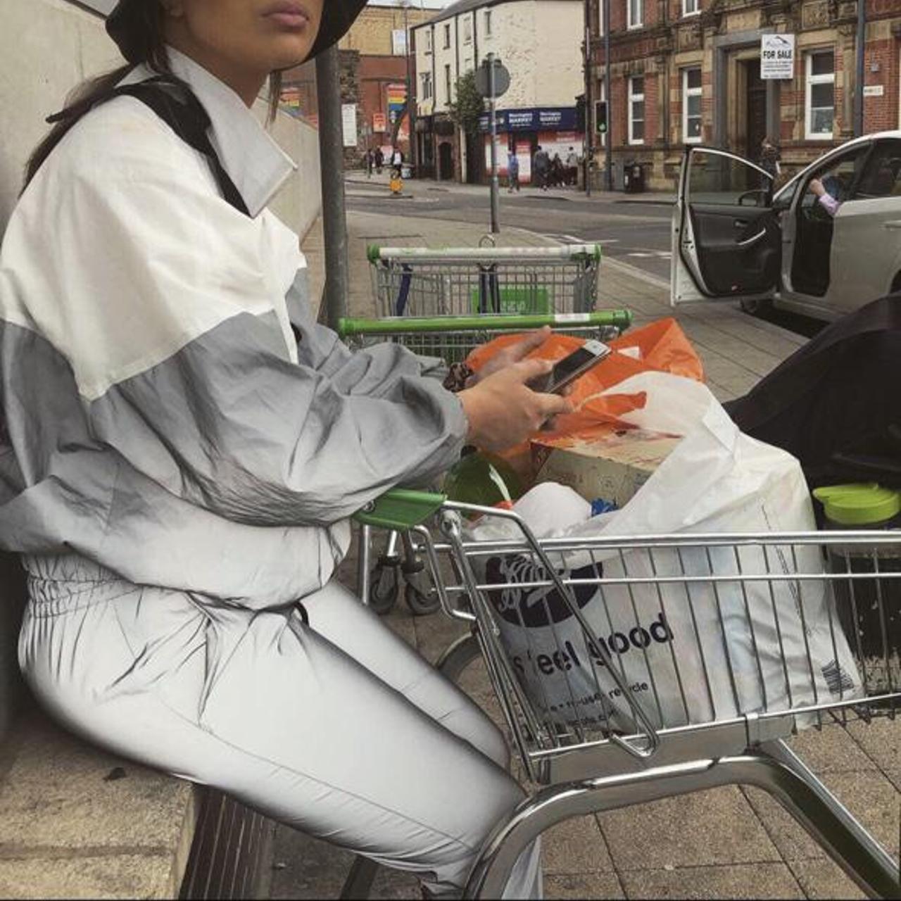 reflective shell suit set the jacket is missguided