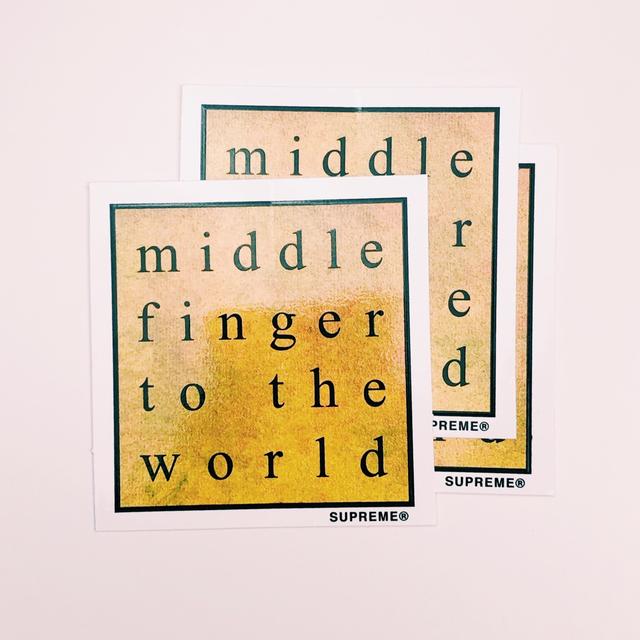 Middle finger to the world hot sale supreme sticker