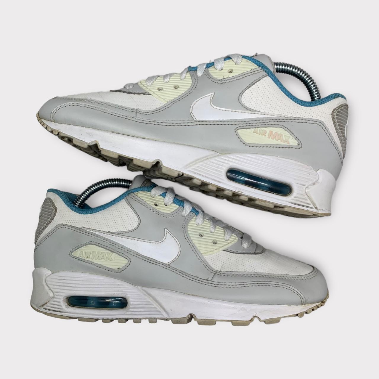 Nike Air Max 90 White Grey GS Trainers Size UK 5.5... - Depop