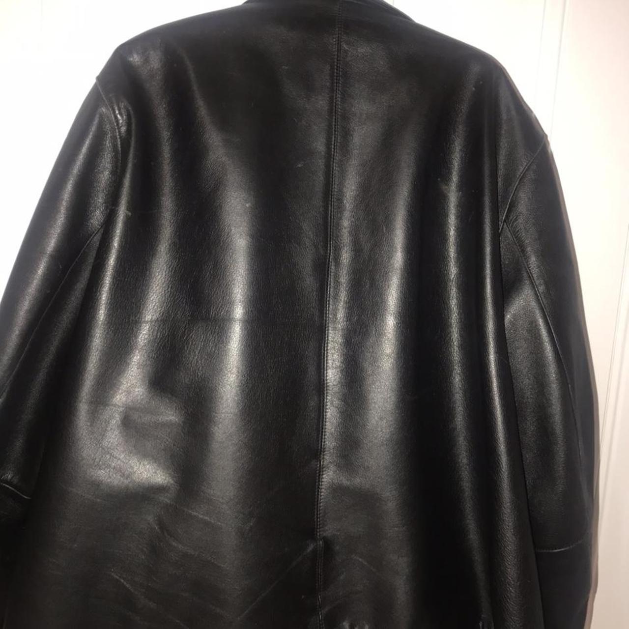 vintage real leather jacket in very good condition... - Depop