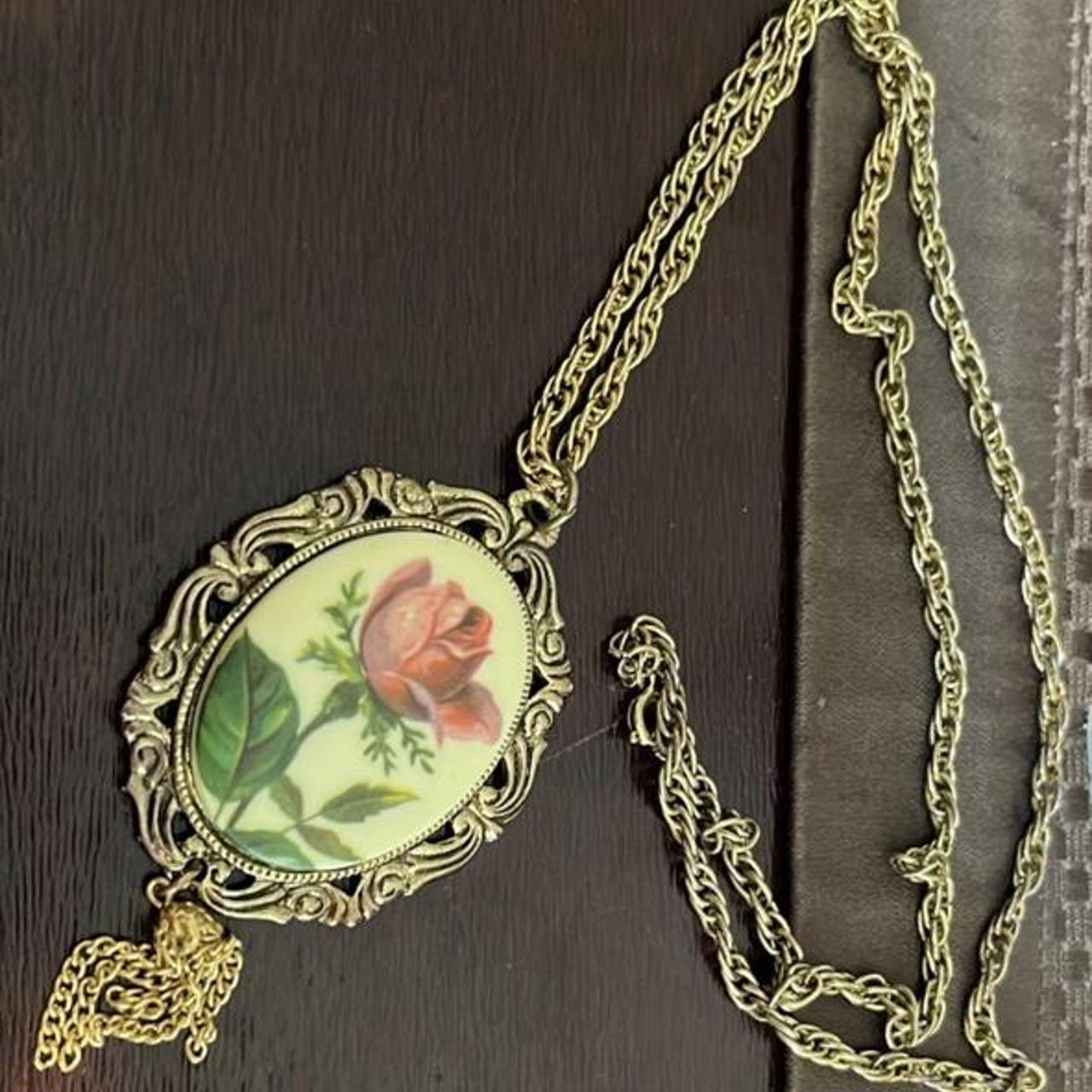 Product Image 1 - Beautiful Romantic Rose Cameo
Tassel Necklace-

-Acrylic