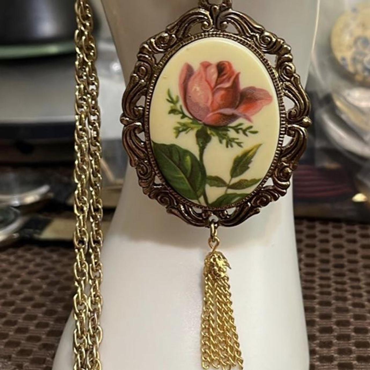 Product Image 2 - Beautiful Romantic Rose Cameo
Tassel Necklace-

-Acrylic