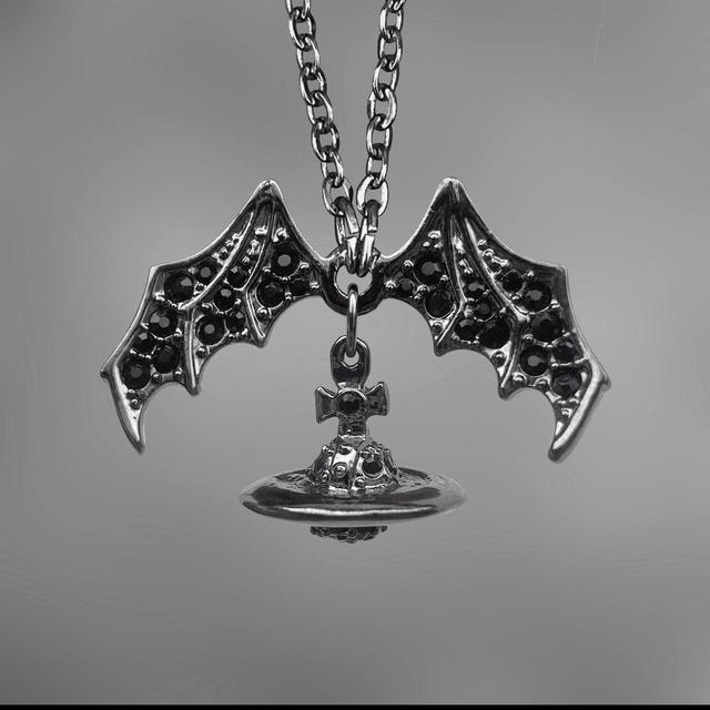 Vivienne Westwood Bat Necklace Pendant Black 3D hot Orb Necklace