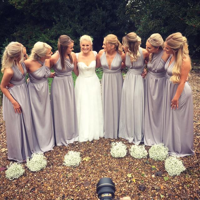 Debenhams Grey multiway bridesmaid dress size 6 8. Depop