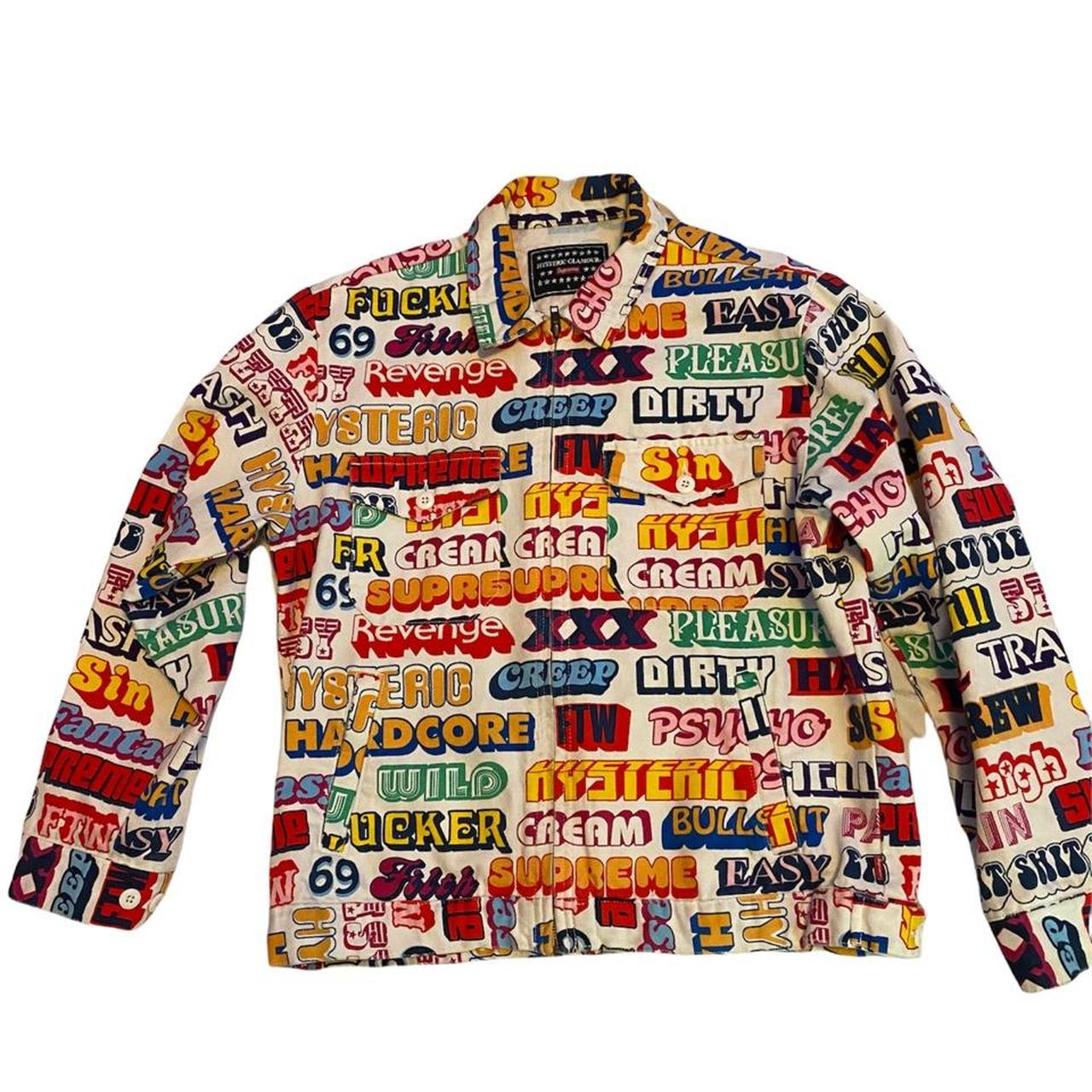 supreme hysteric glamour text work jacket