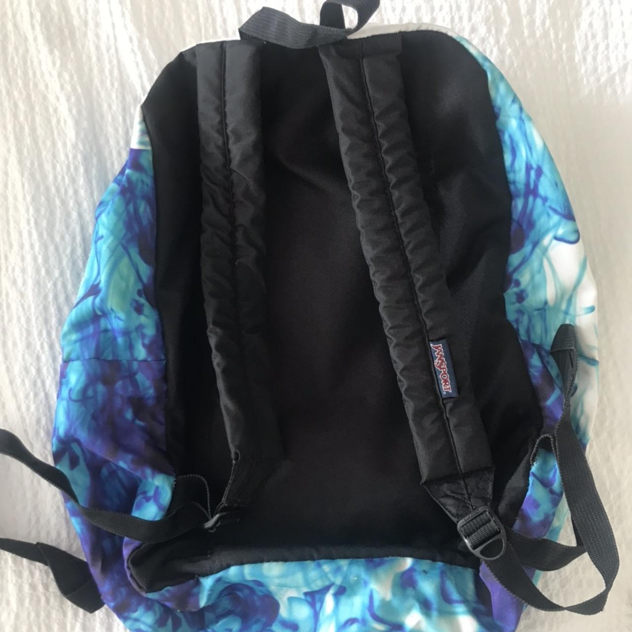 Jansport backpack white with blue smoke colour... Depop
