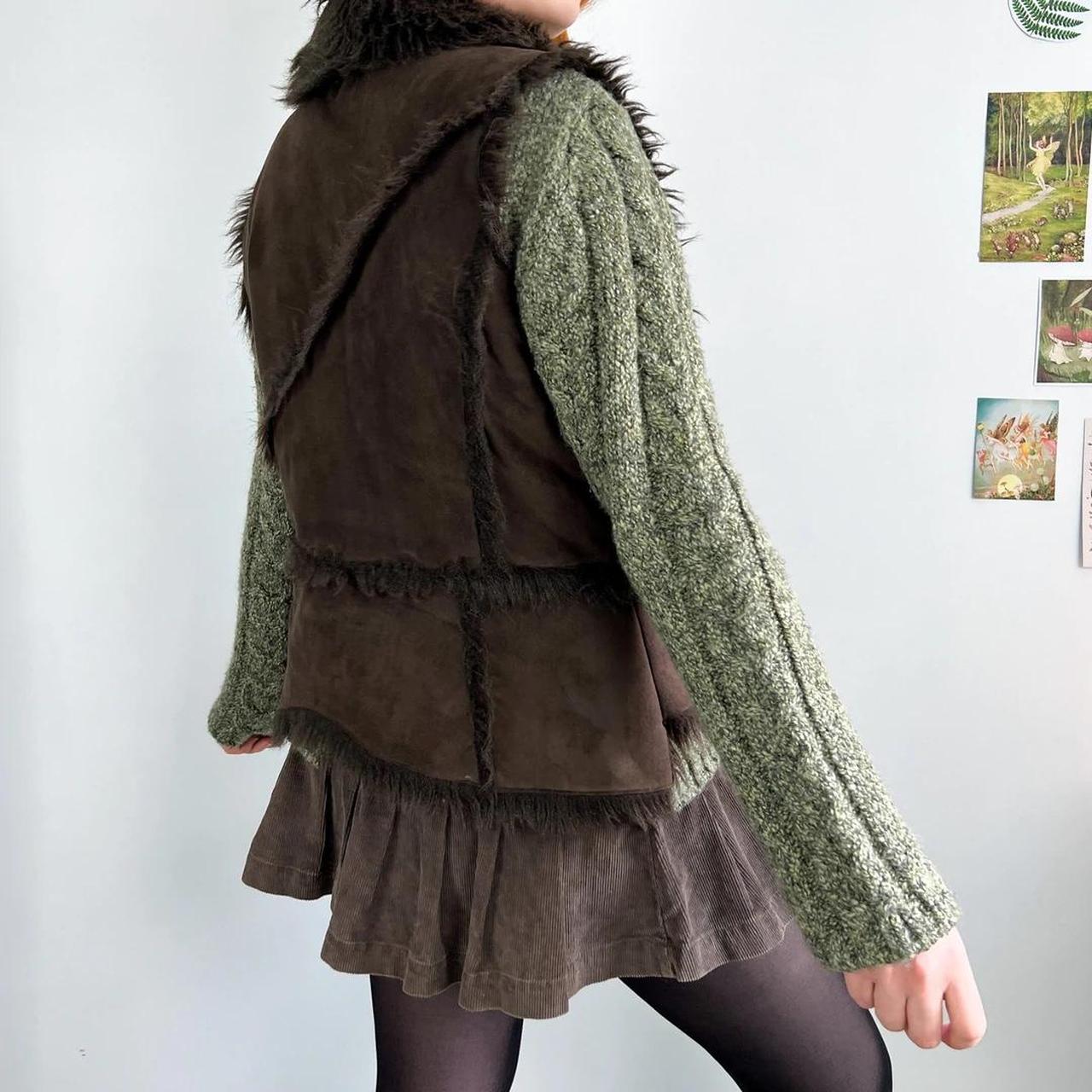 🤎Lovely y2k newlook brown faux suede and faux fur... Depop