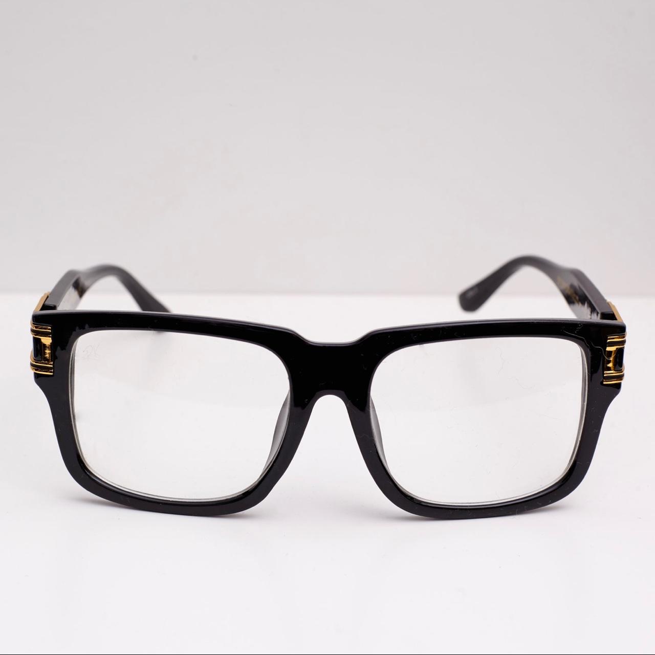 Retro glasses - Black Unisex glasses with gold... - Depop