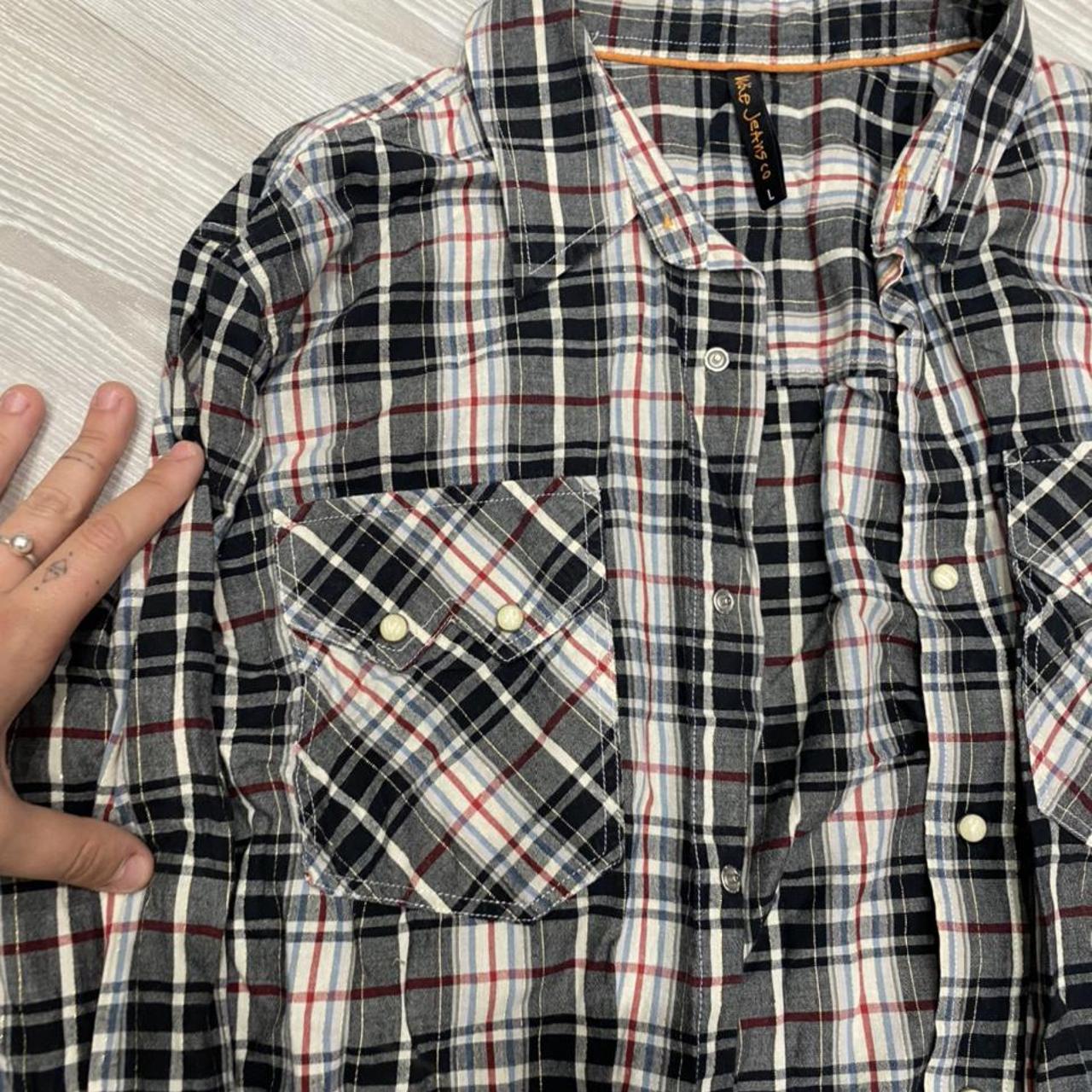 Nudie Jeans Men's Black and White Shirt (2)