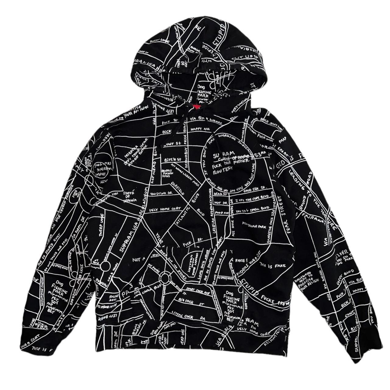 Supreme x Gonz Embroidered Map Hoodie Like new Depop