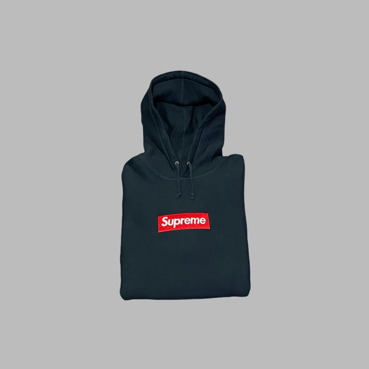 Supreme box logo hoodie Navy (Red On Navy) fw16 large