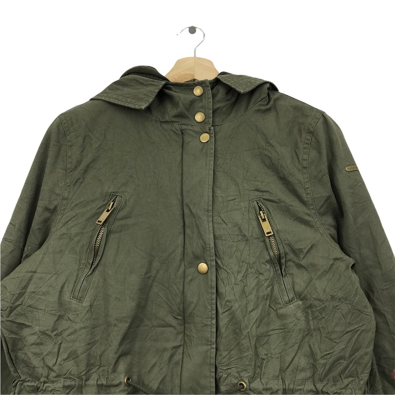 Vtg 90’ ESPRIT MILITARY ARMY Green Parka Trench Coat... Depop