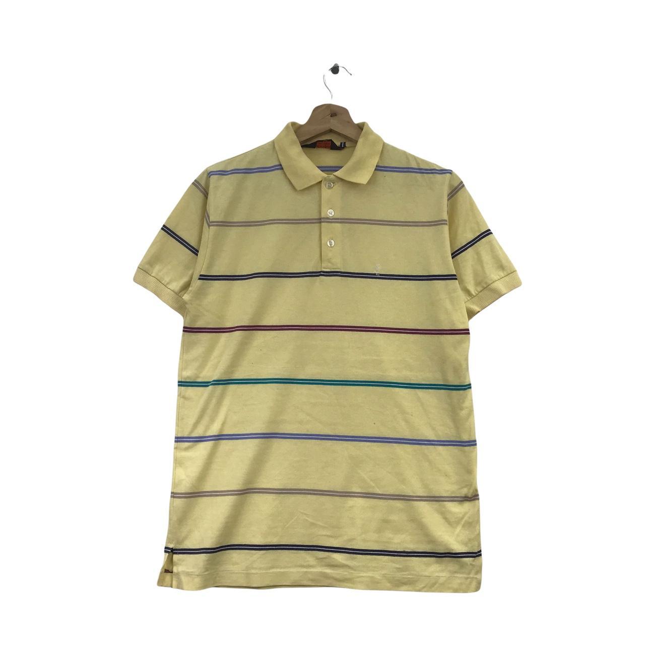 Vtg YSL Yves SAINT LAURENT Paris Striped Yellow Polo... - Depop