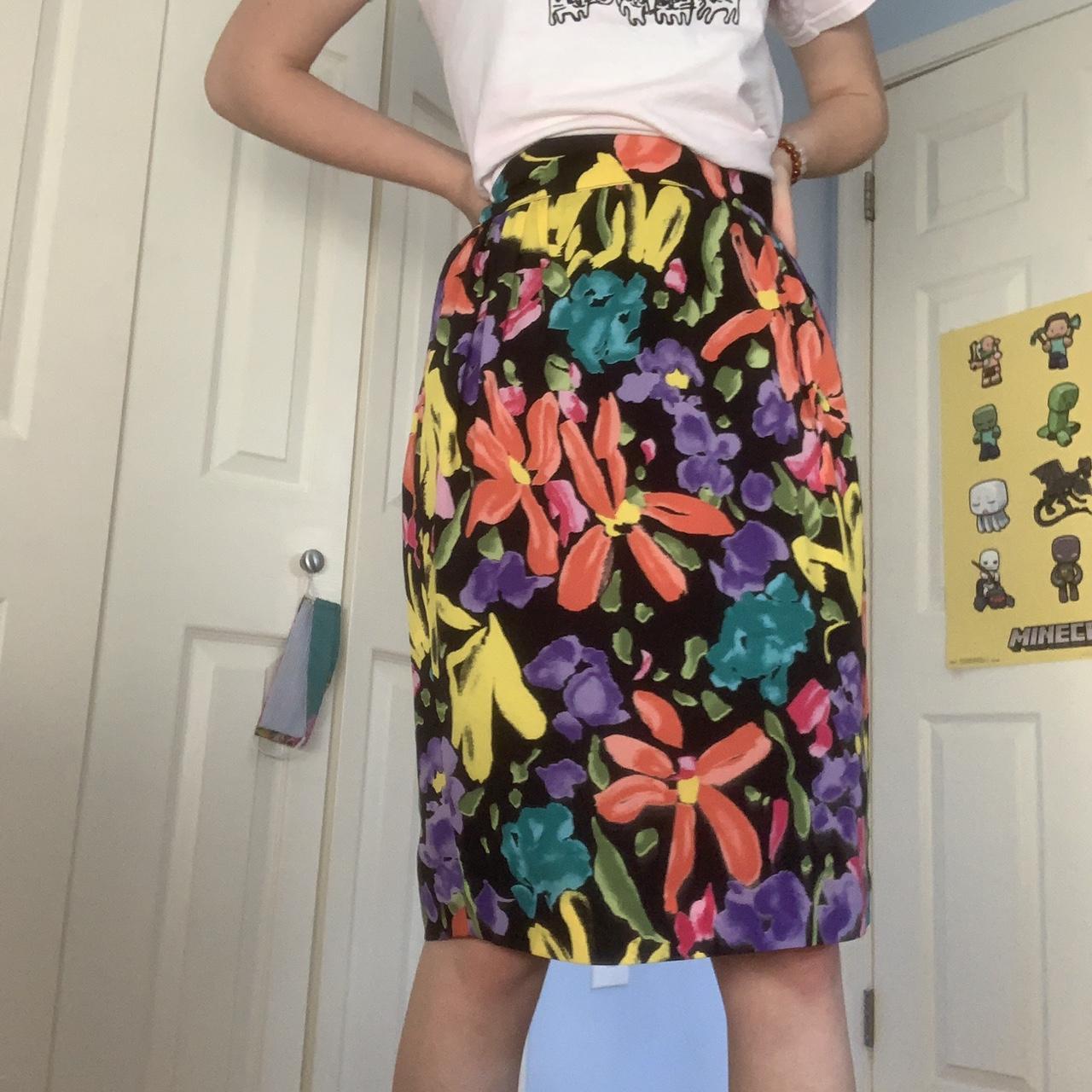 Long floral 2024 skirt 80s