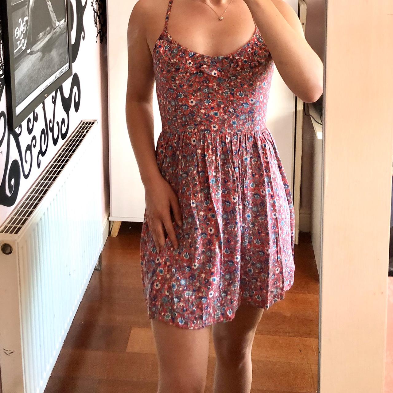 Stunning hollister pink floral summer dress!... - Depop