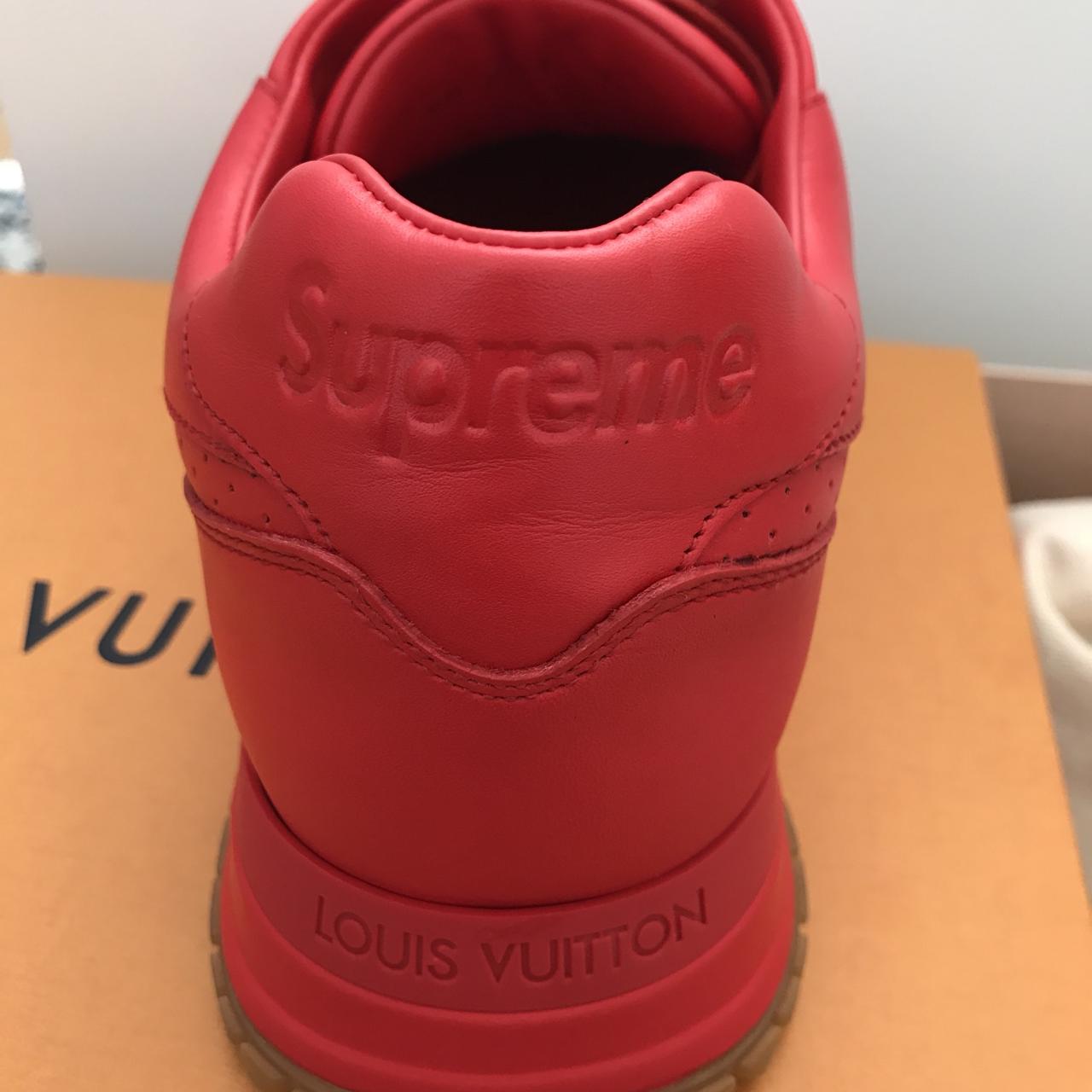 Red/White Louis Vuitton x Supreme Initiales - Depop