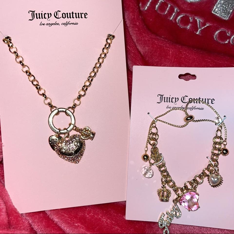 Juicy Couture Vintage Pink Rhinestone Pave Heart Necklace – leslieenrose