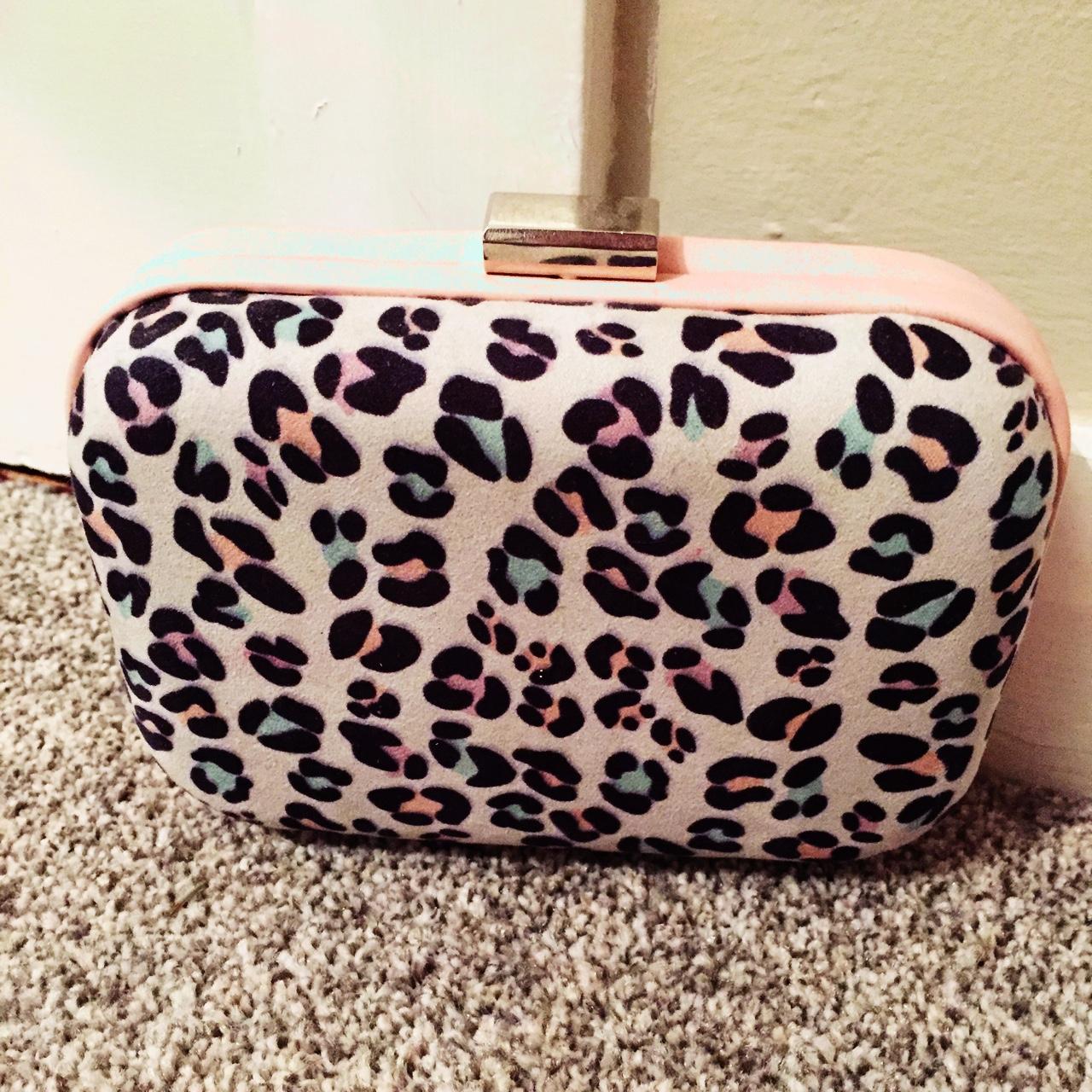 MISS KG leopard print clutch bag