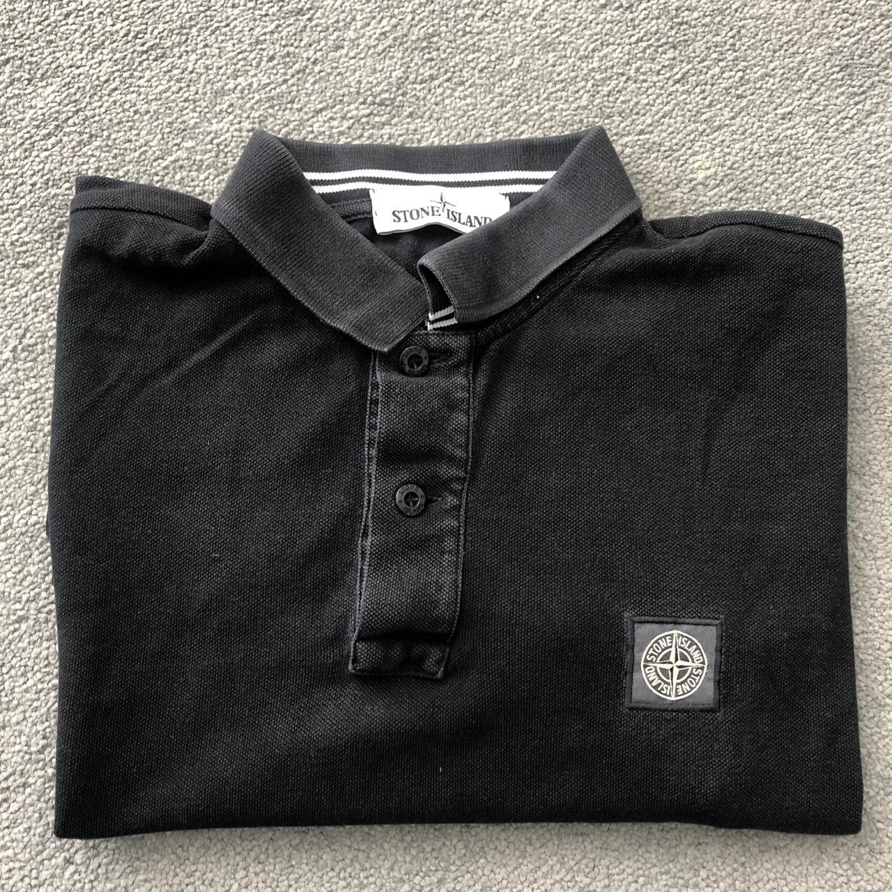 Superb Stone Island black polo. Great to wear for... - Depop