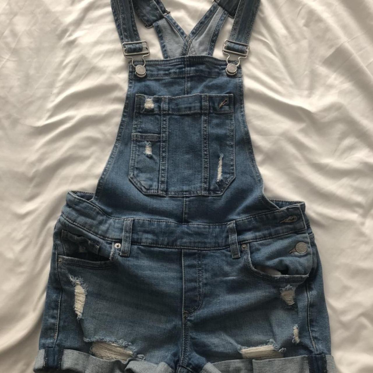 Denim Garage Overalls 🧵🪡🤍 Worn a few times. Fits... - Depop