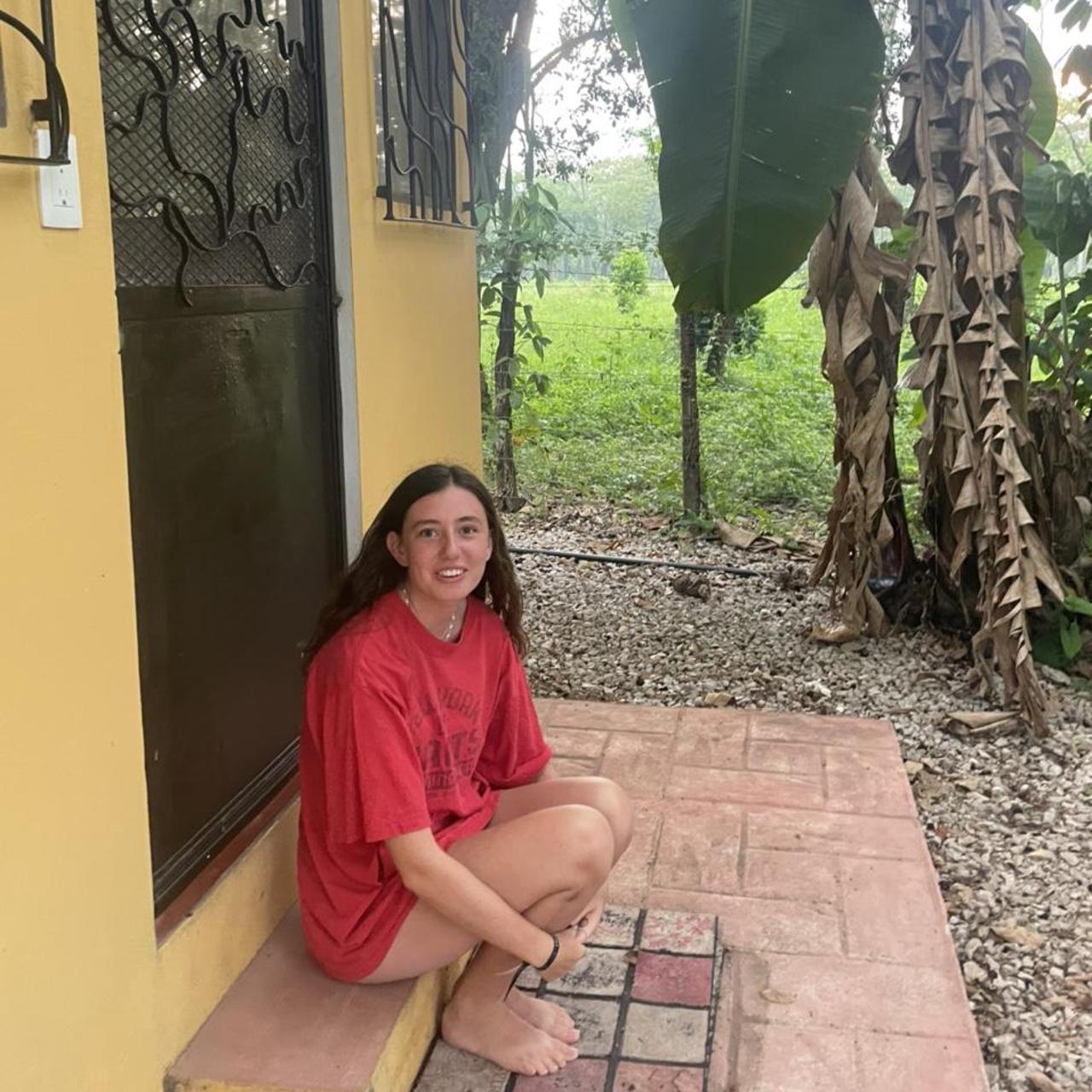 Oversized red Tshirt thrifted Depop