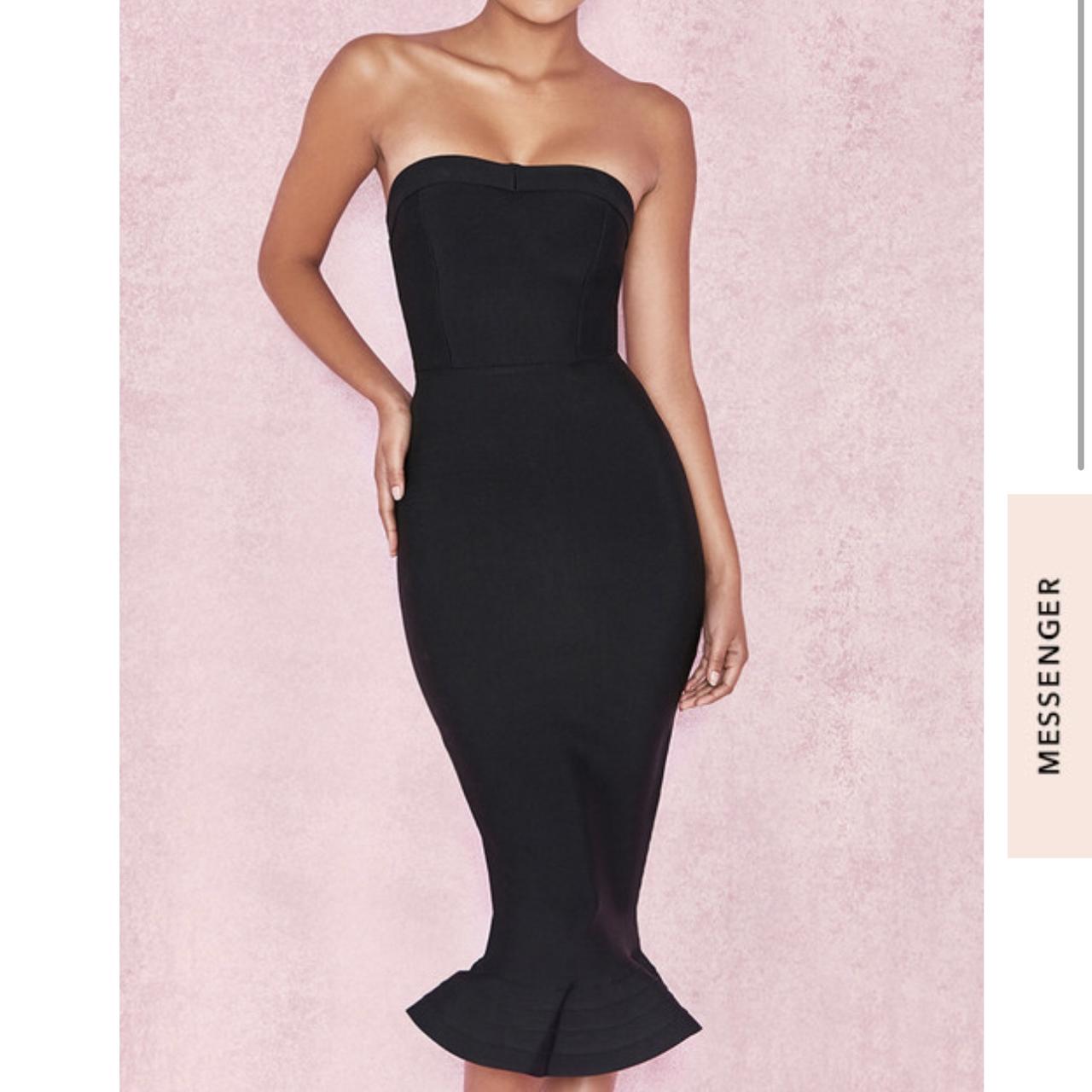 black strapless bandage dress