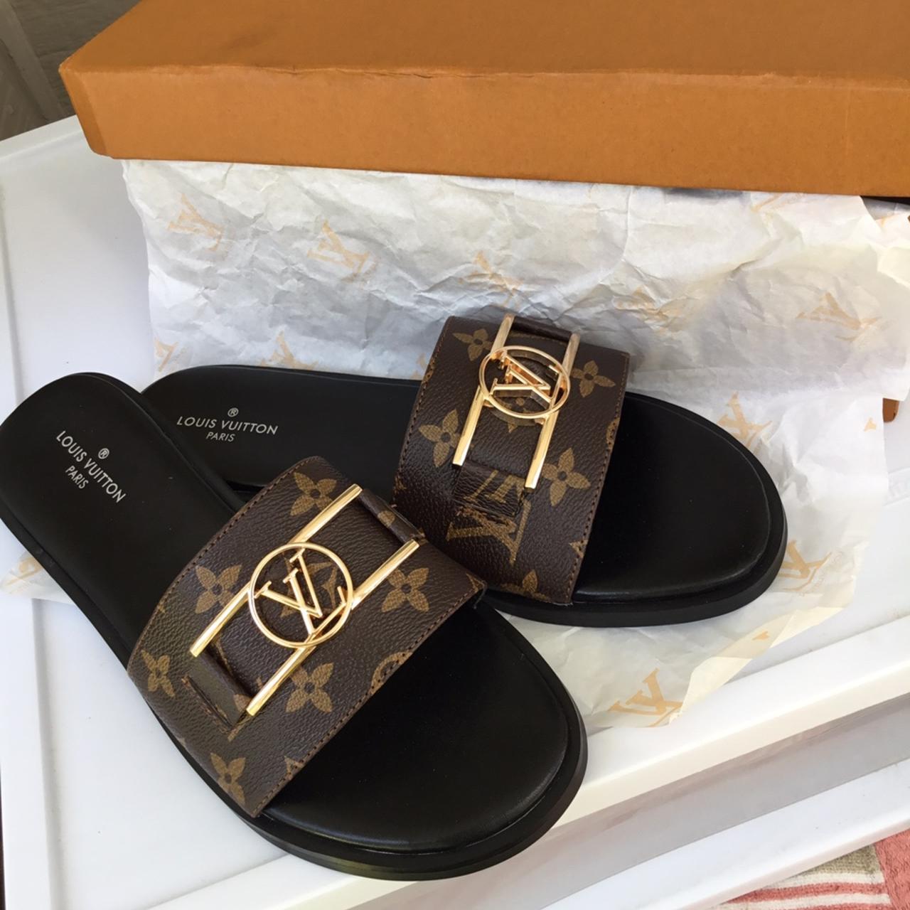 Lv sandal so cute got as a gift but not my size nor - Depop
