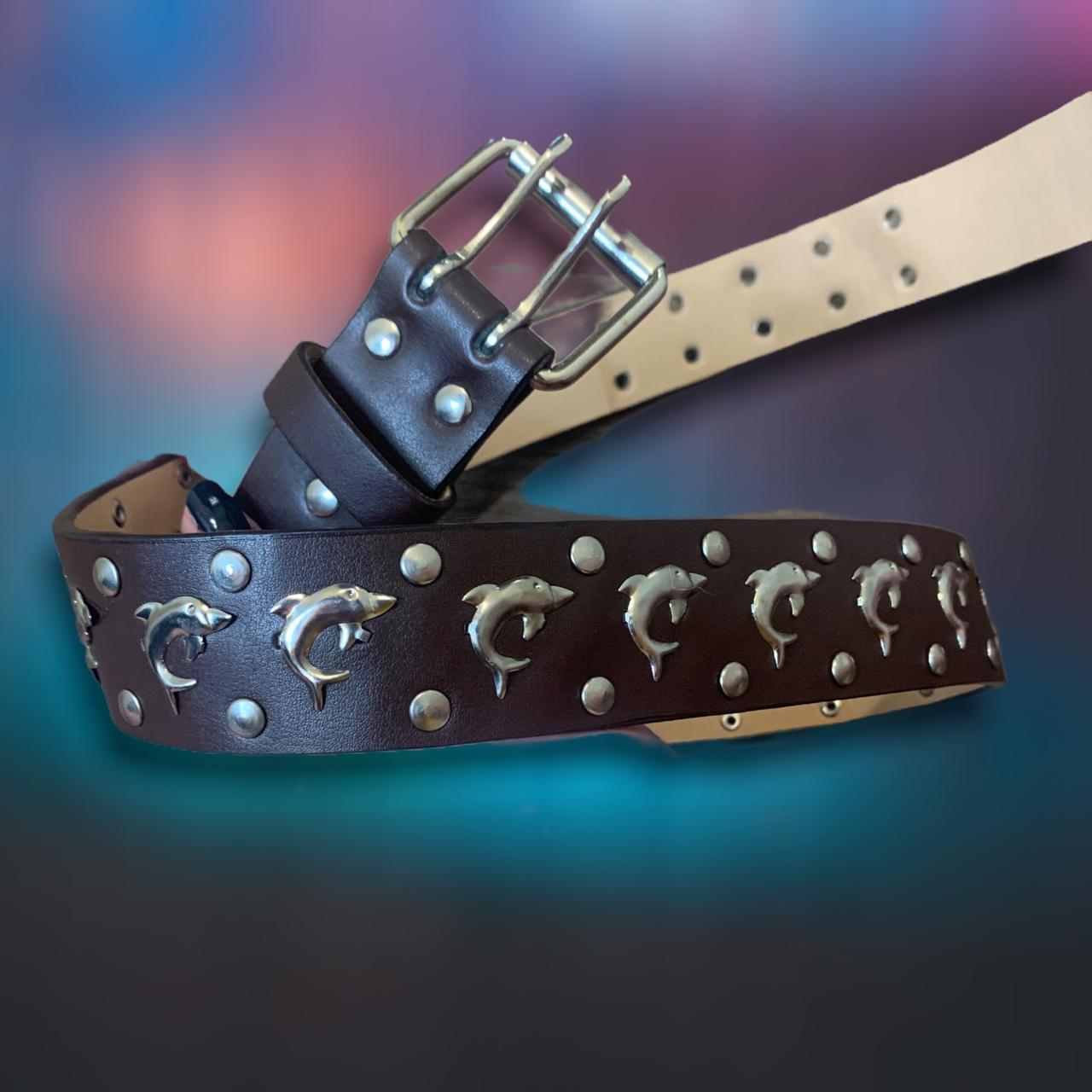 Product Image 1 - Brown Leather Dolphin Belt 
Size: