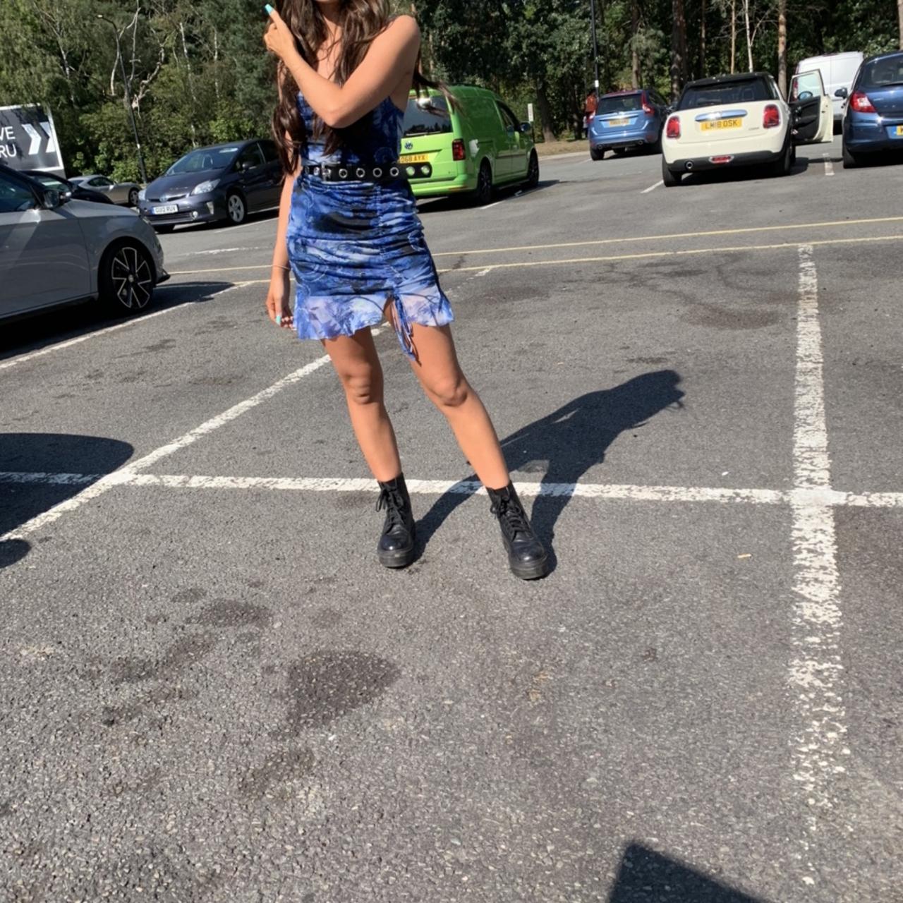 Pretty Little Thing Dress Blue Pattern Worn Once Depop pretty-little-thing-dress-blue-pattern-worn-once-depop