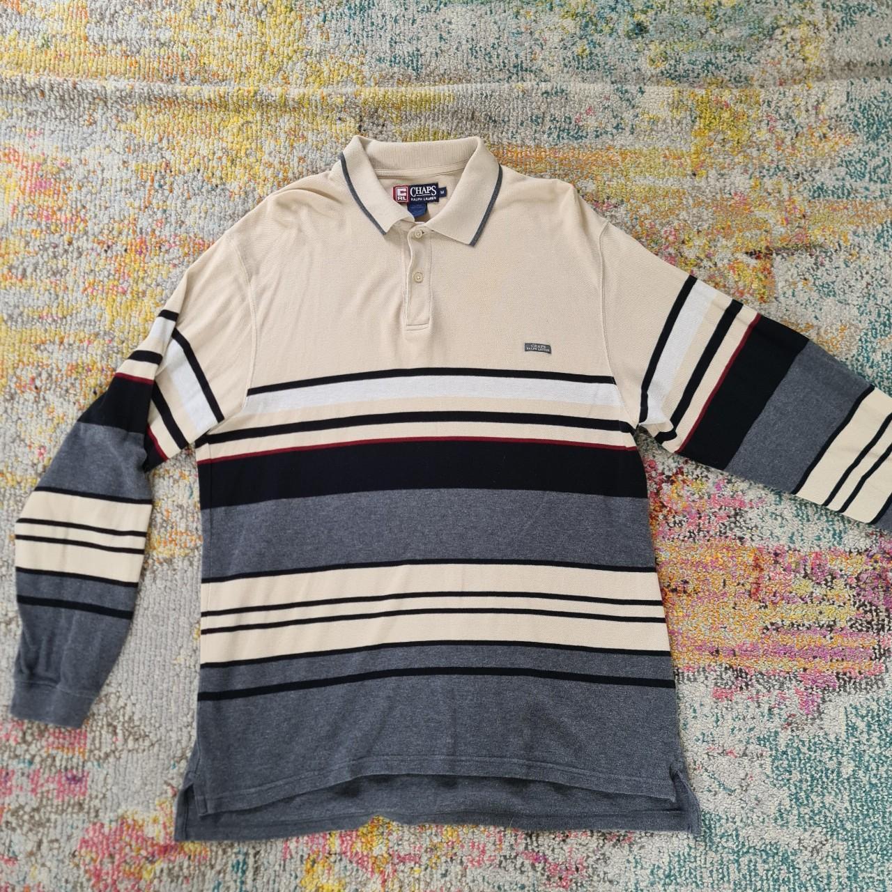 Vintage 90s Ralph Lauren Chaps long sleeve striped... - Depop