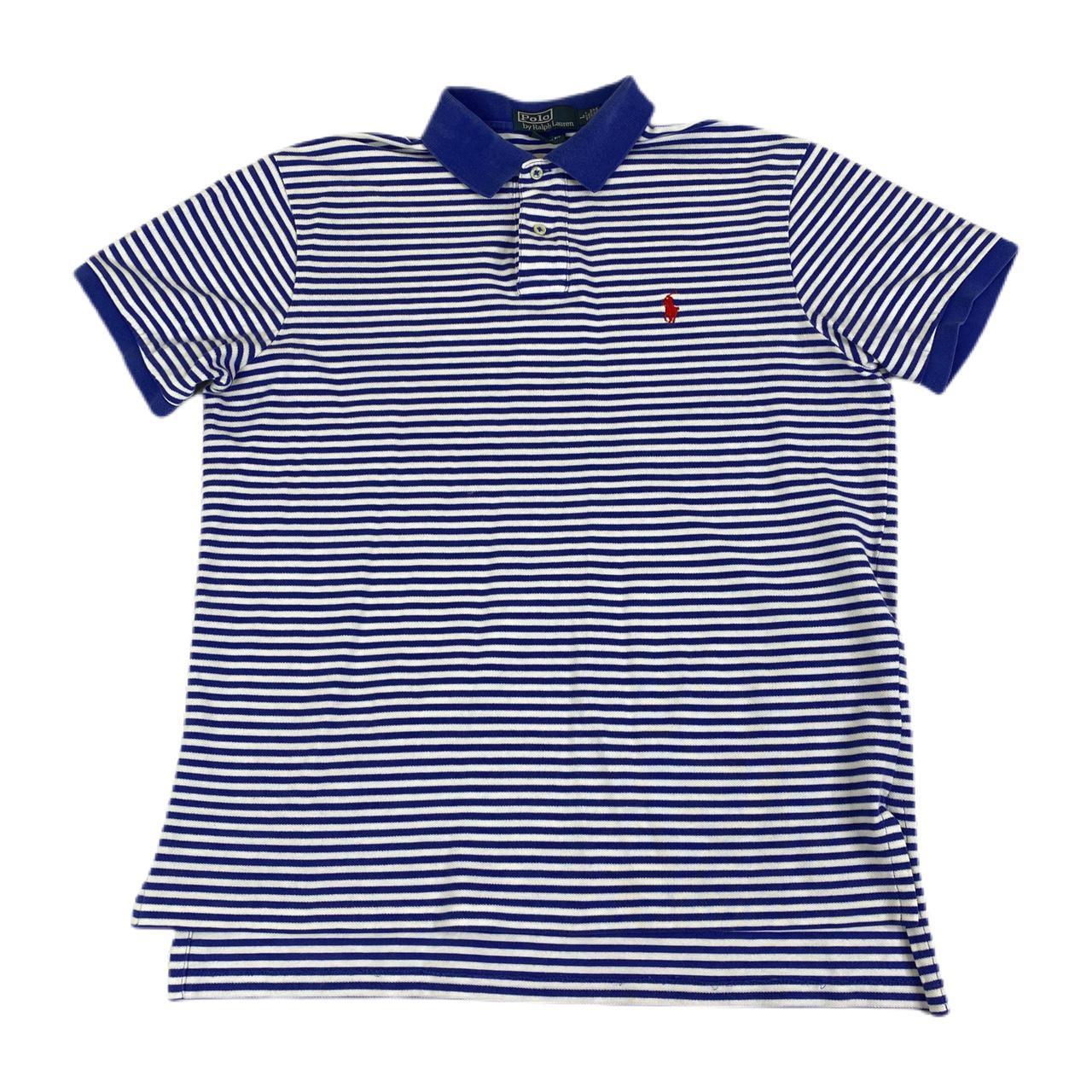 Ralph Lauren Men's White and Blue Polo-shirts | Depop