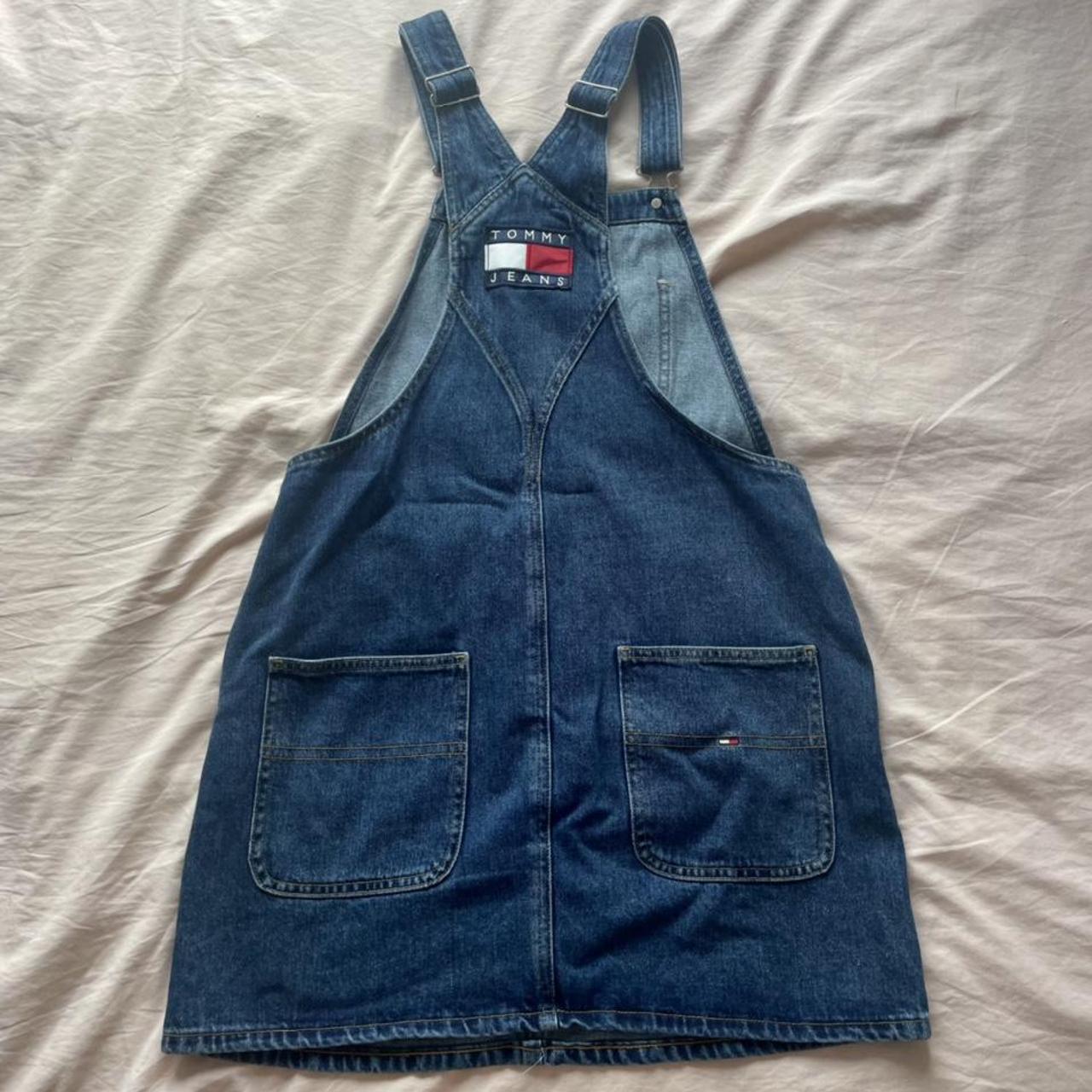 Tommy Hilfiger Dungaree Dress In Dark Blue Denim Depop