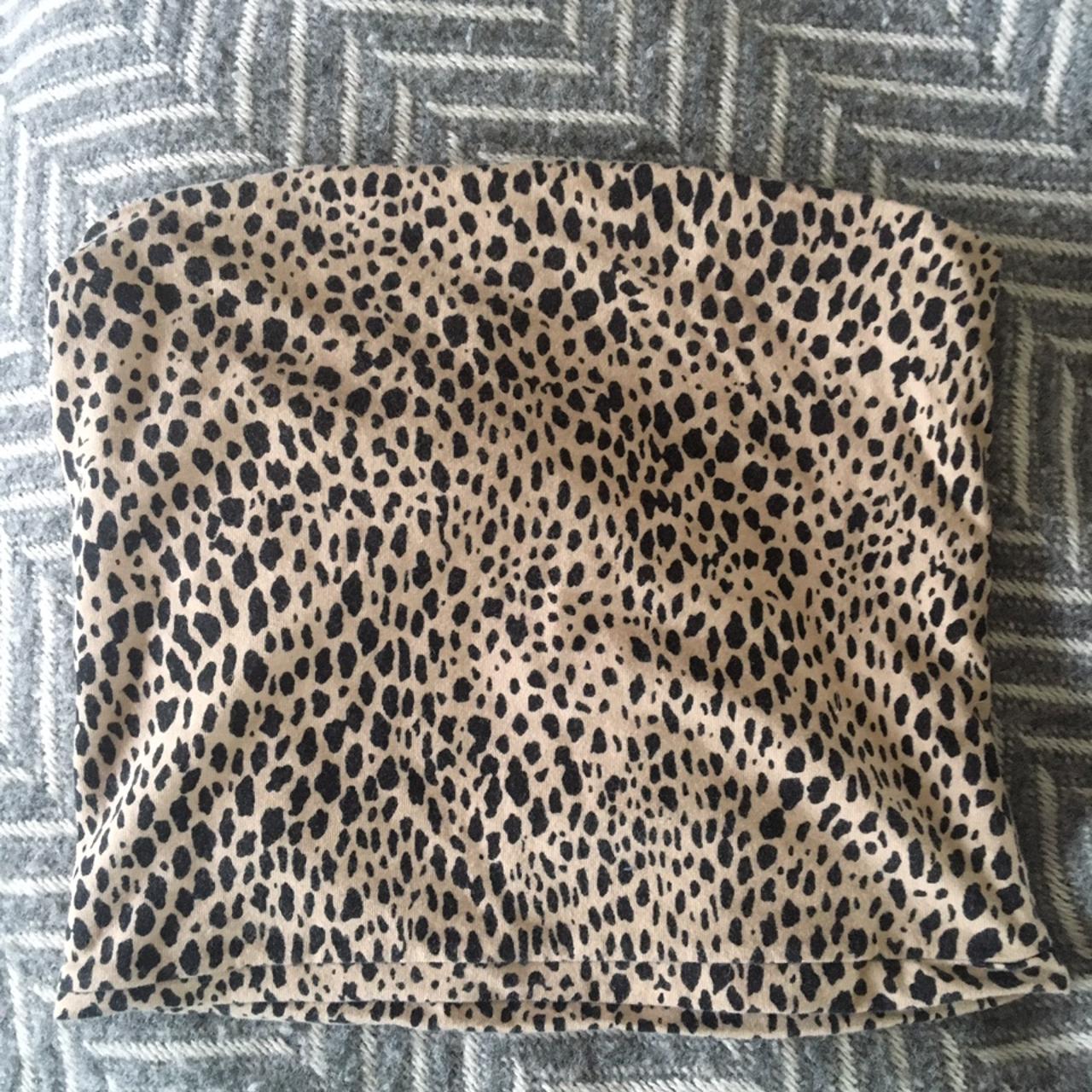 Brandy Melville leopard print boob tube super comfy... - Depop