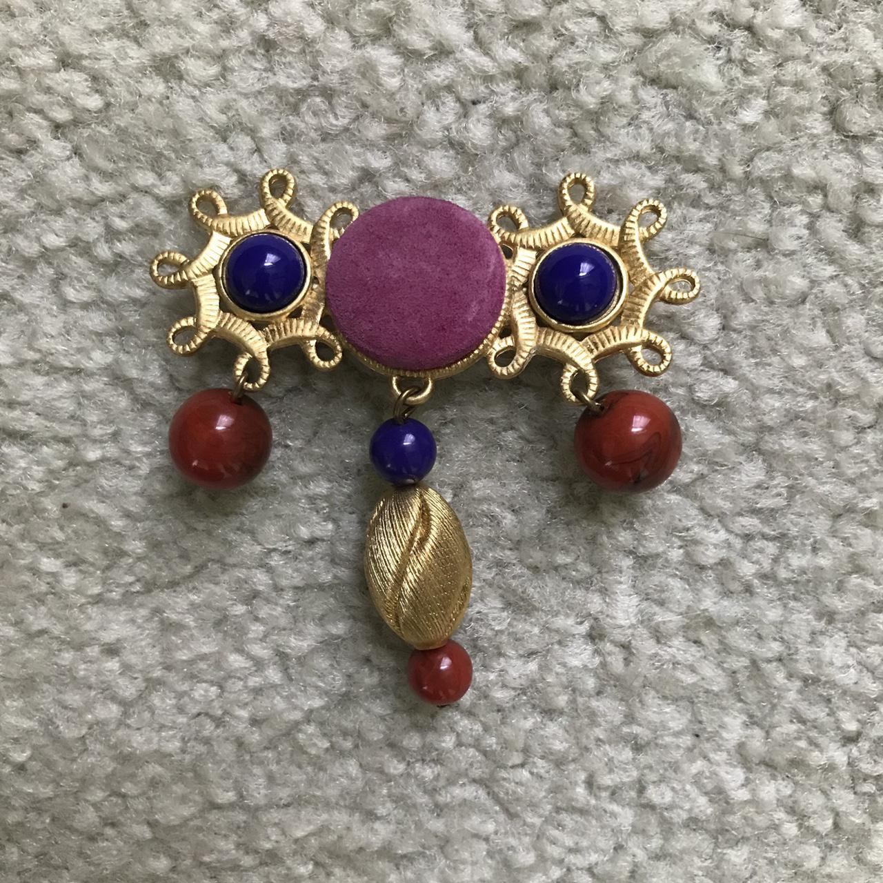 RARE Vintage The Limited brooch pin with faux suede